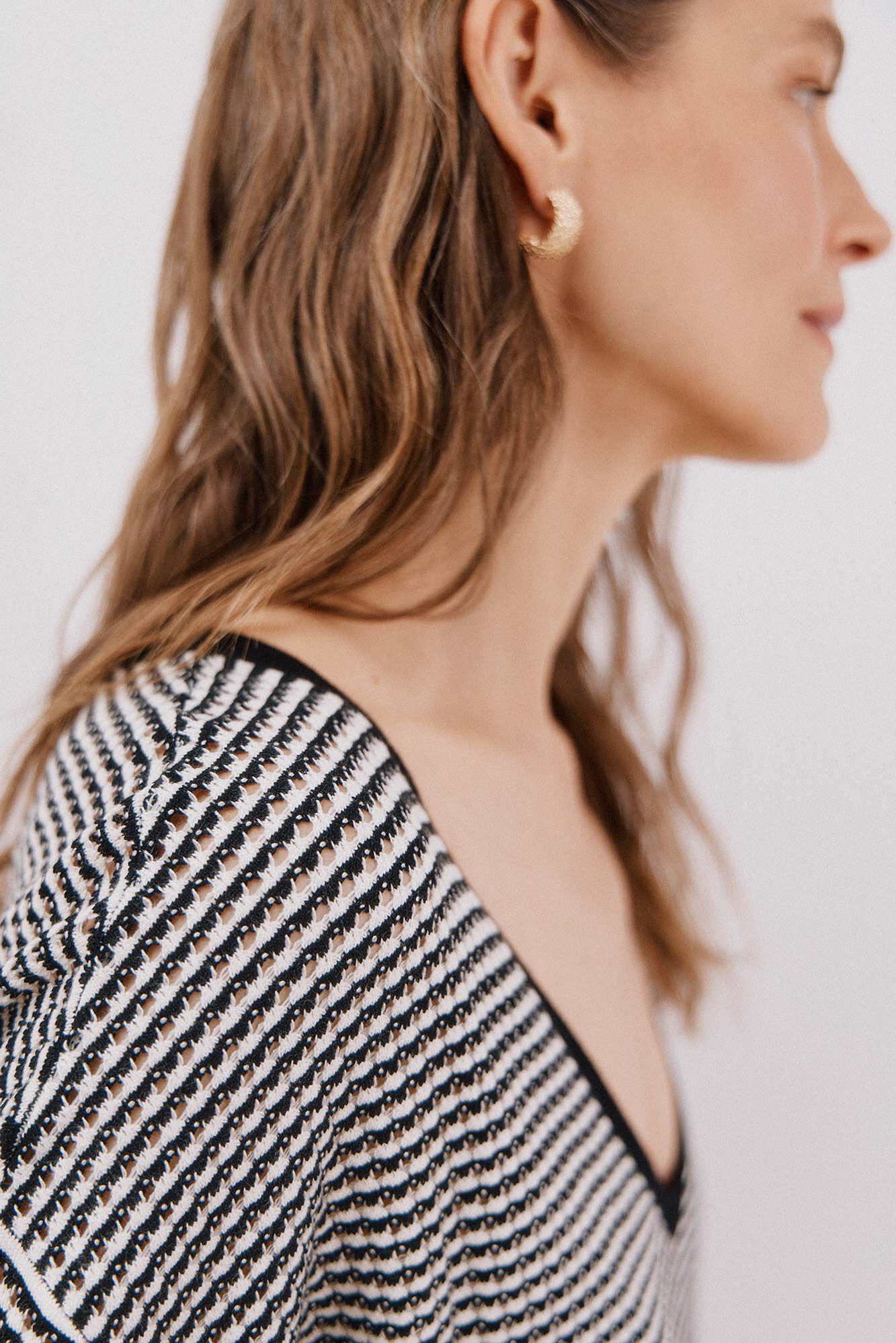 Cortefiel Su&eacute;ter de malha malha Preto