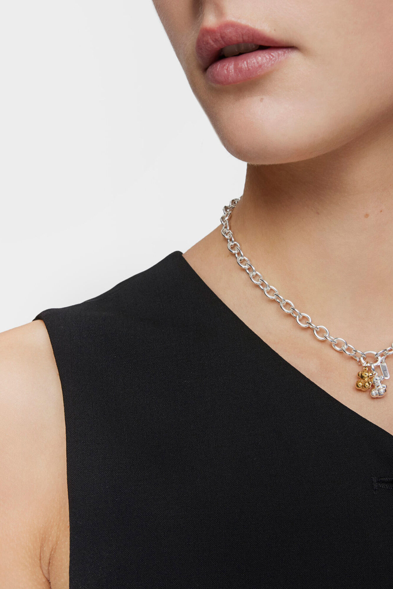 Tous Colgante oso peque&ntilde;o de plata Bold Bear Gris