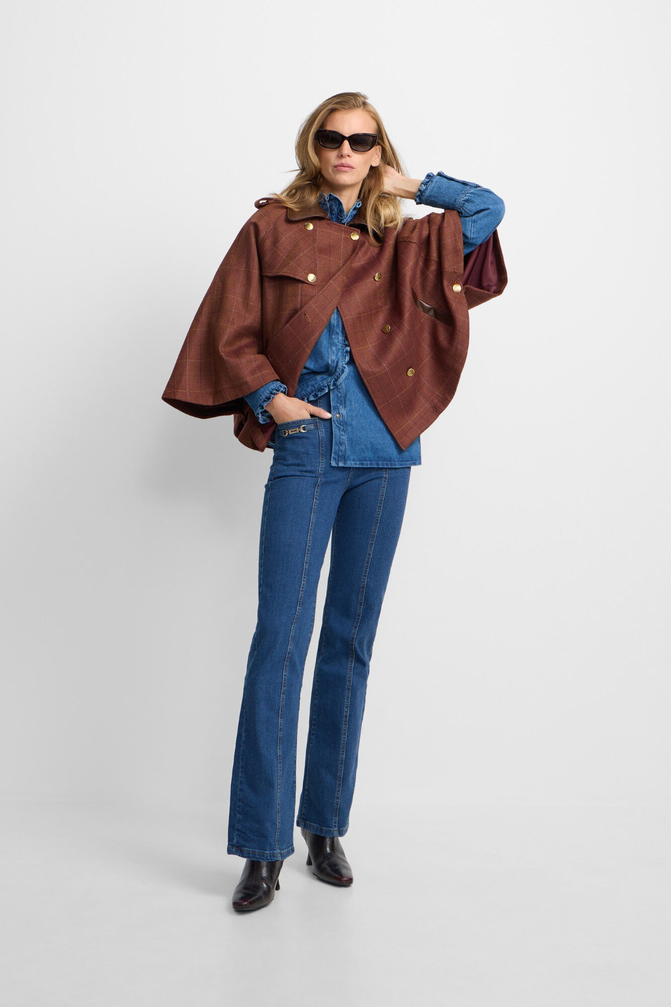 Silbon Capa detalles cuero cuadros