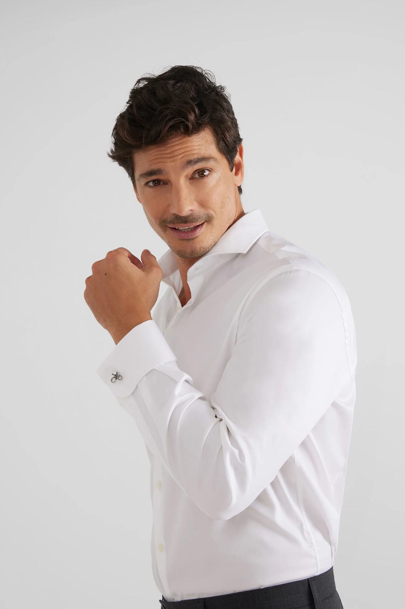 Silbon Camisa vestir pu&ntilde;o doble easy iron Blanco