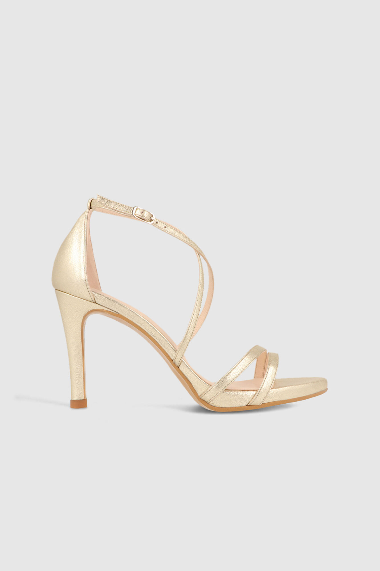 Lodi Gold sparkle leather sandals Yellow