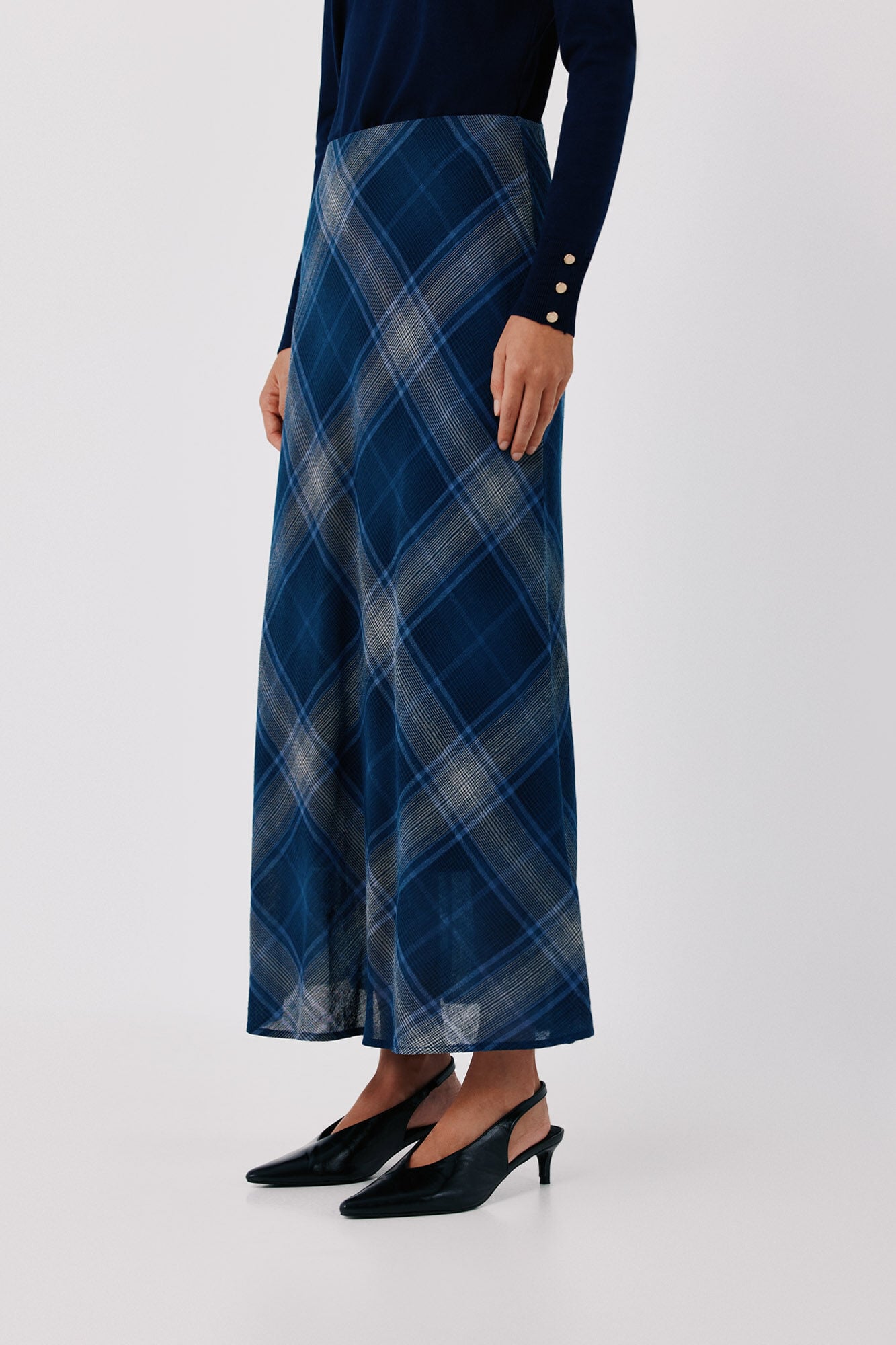 Cortefiel Plaid midi skirt Multicolour
