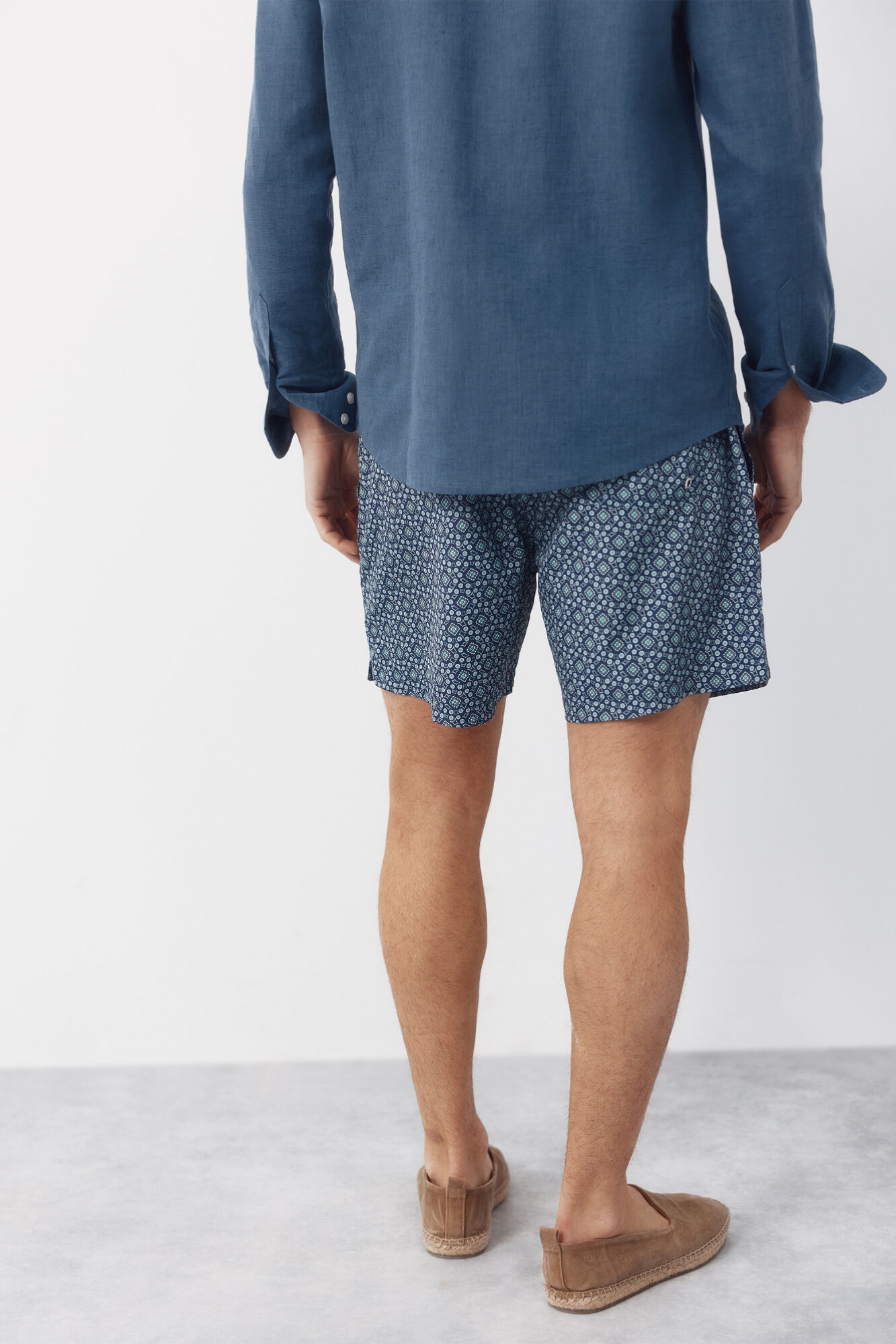 Cortefiel Ba&ntilde;ador estampado geom&eacute;trico Azul marino