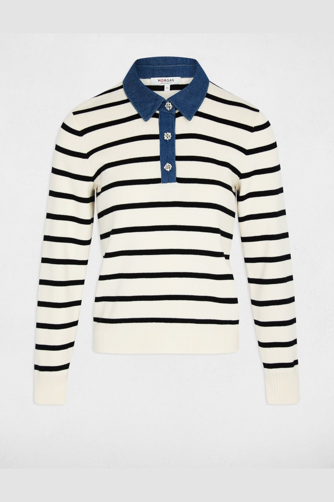 Morgan Camisola de riscas com gola alta Multicolorido