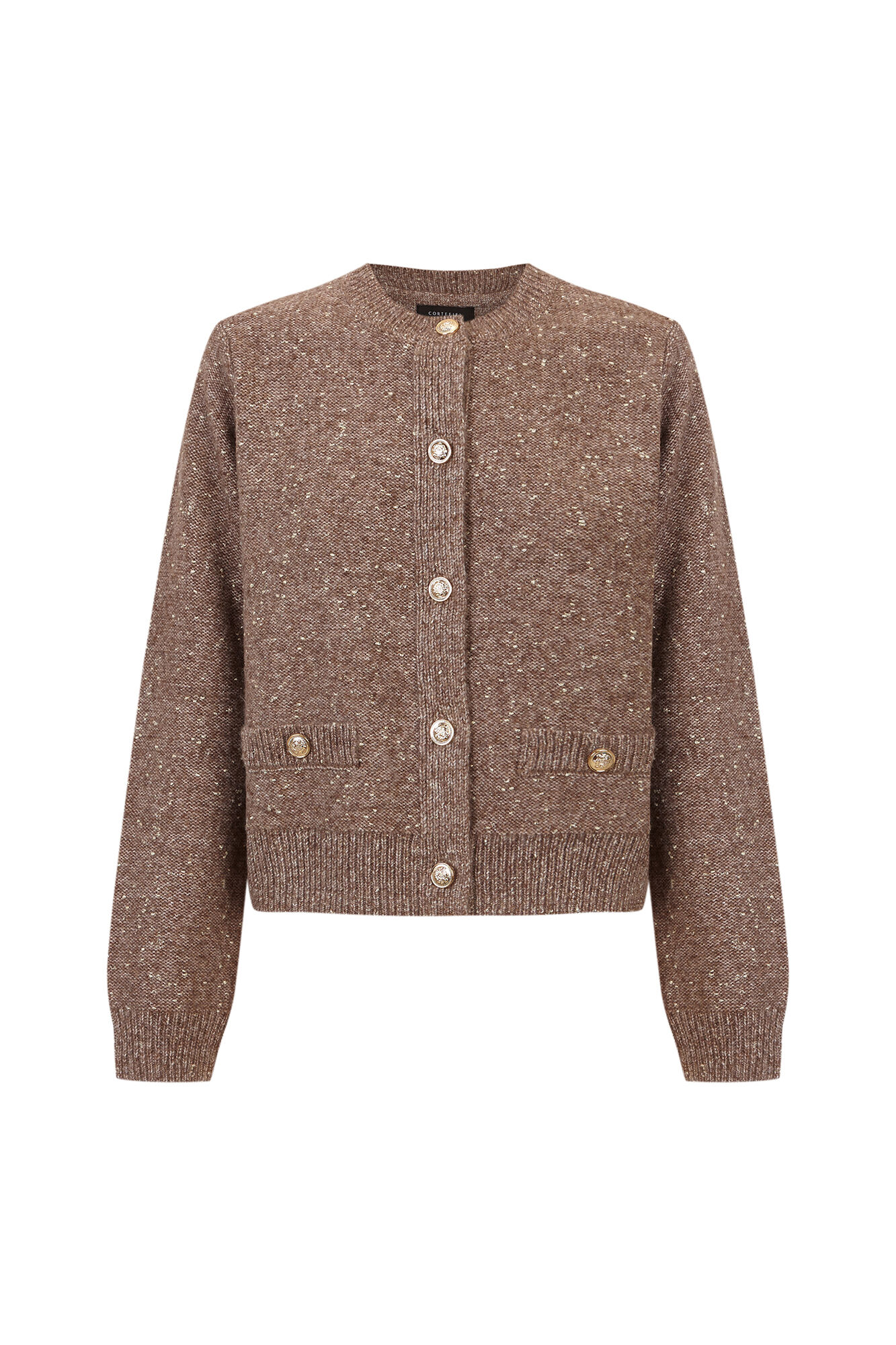 Cortefiel Short button jacket Dark brown