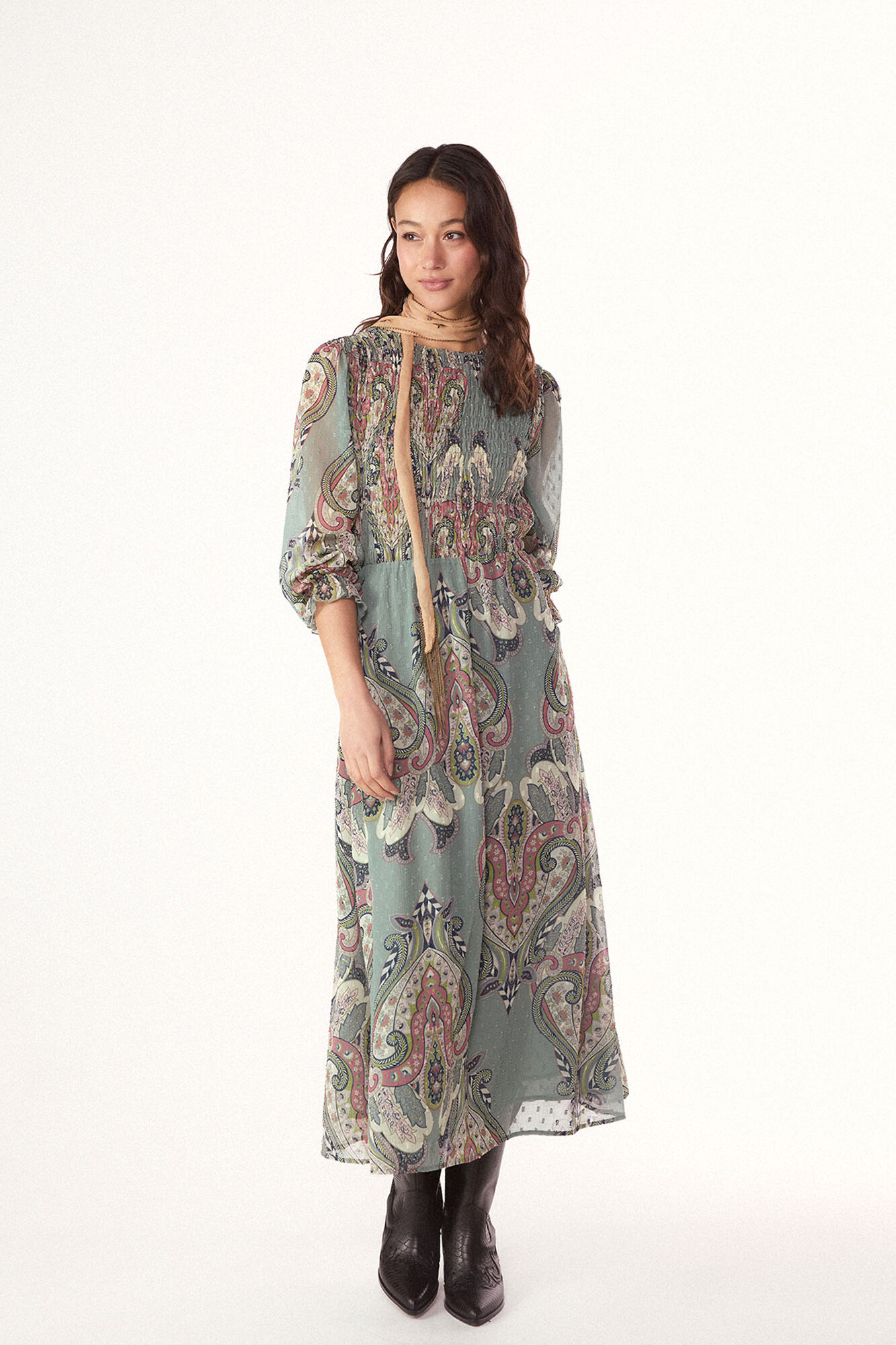 Slowlove Vestido estampado com el&aacute;sticos