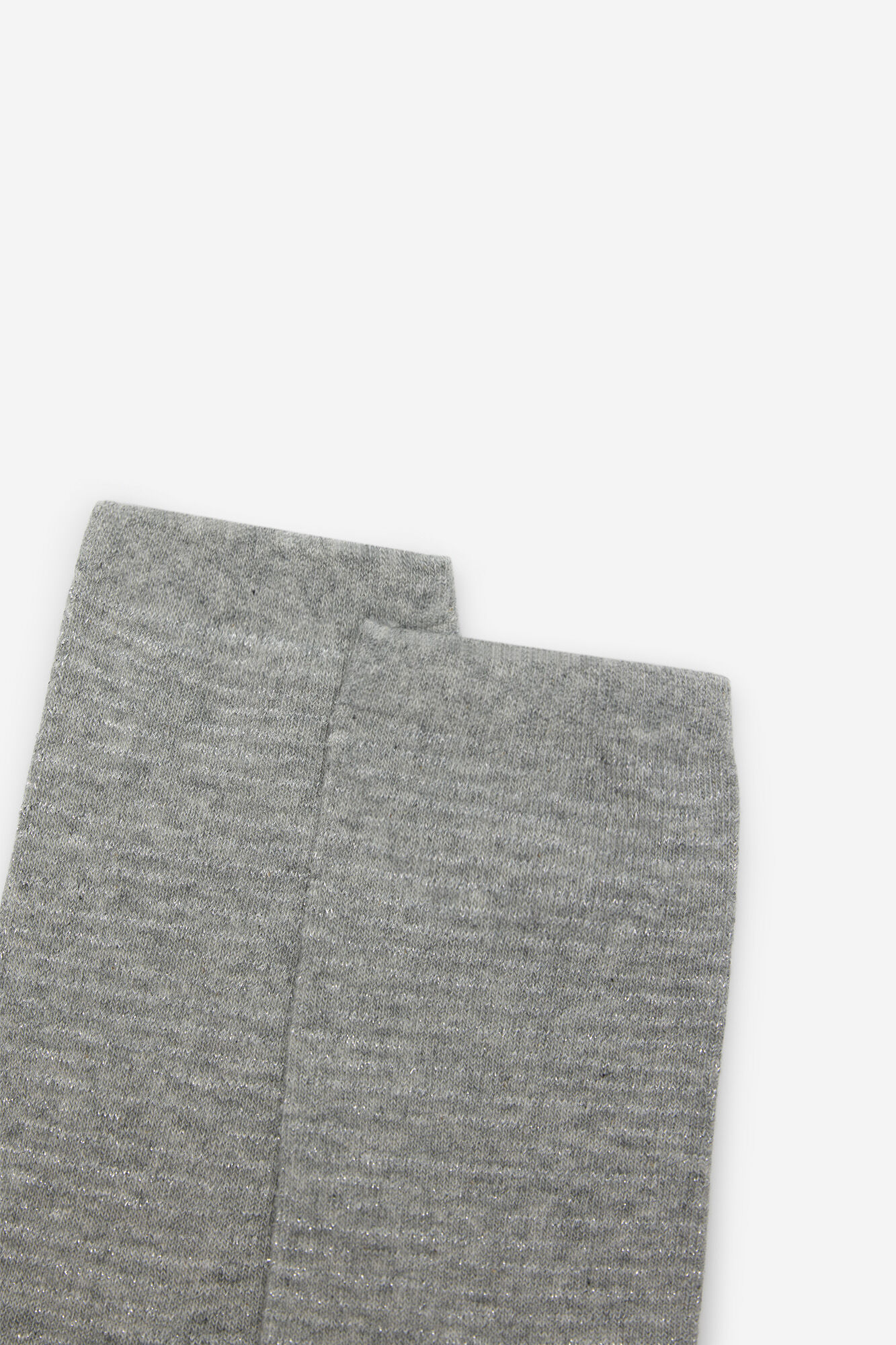 Cortefiel Long lurex striped socks Grey