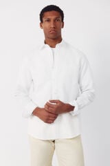Cortefiel Plain linen cotton shirt White