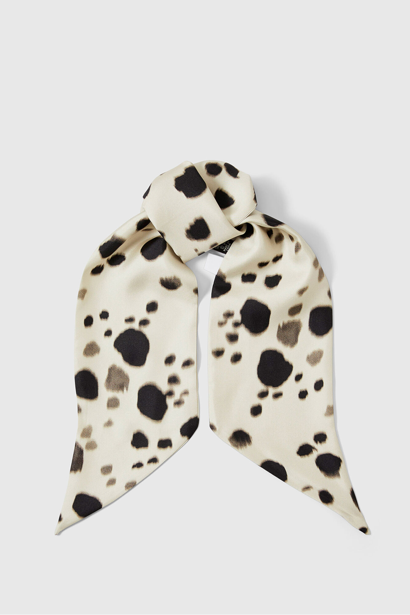 Selected Len&ccedil;o estampado 100% seda. Tostado