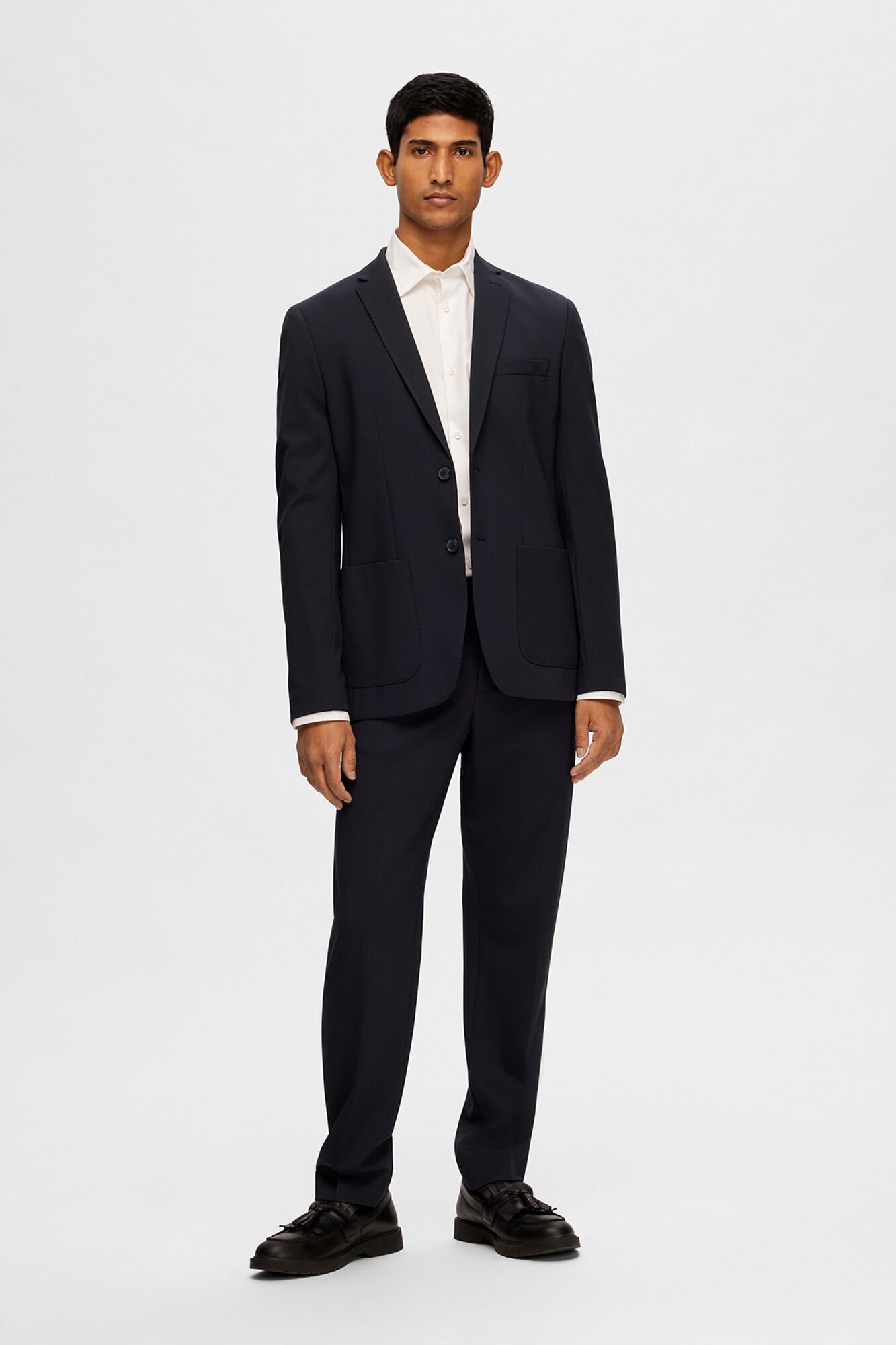 Selected Blazer Slim Fit estilo malha confecionado com Lenzing Ecovero