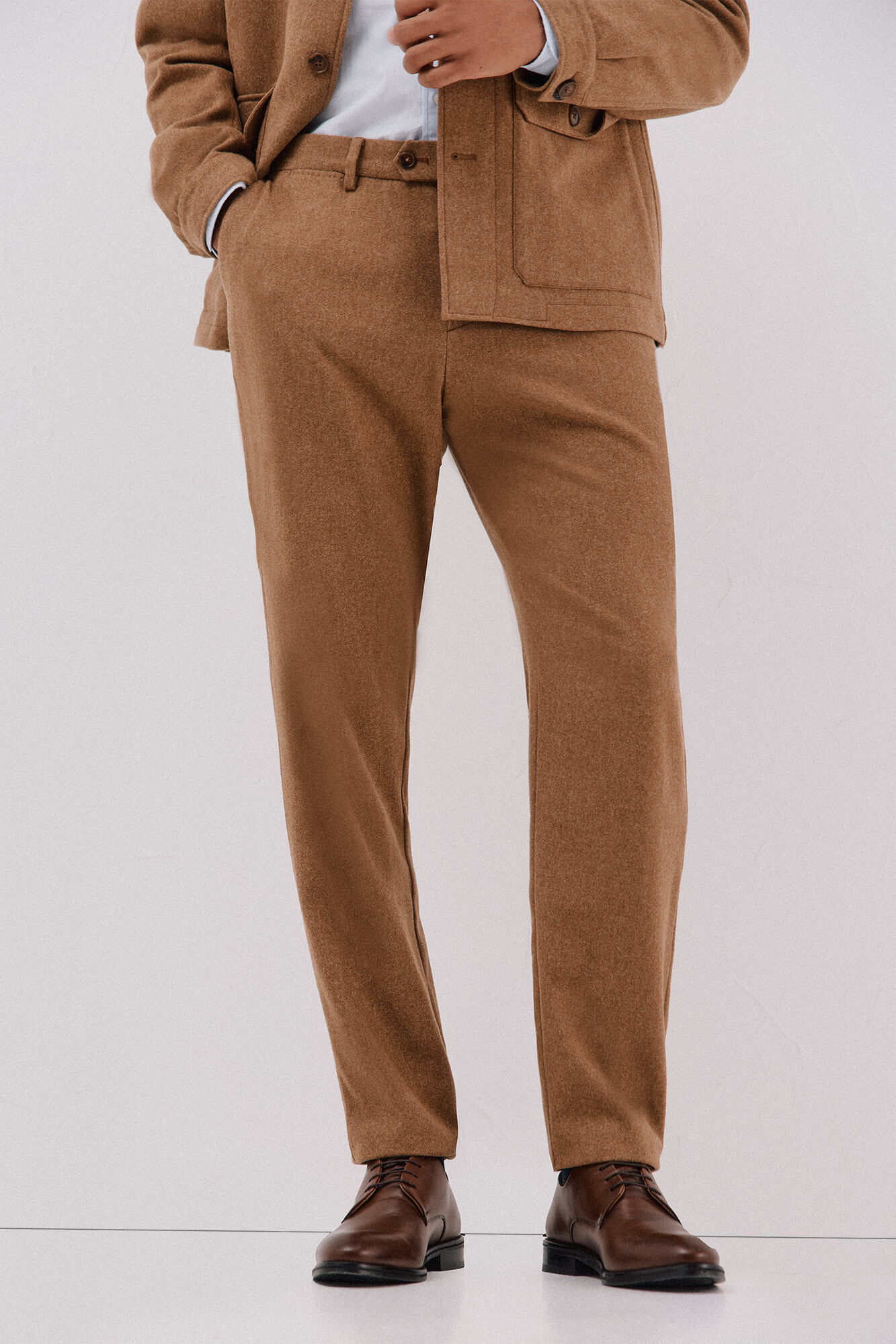 Cortefiel Camel wool pants