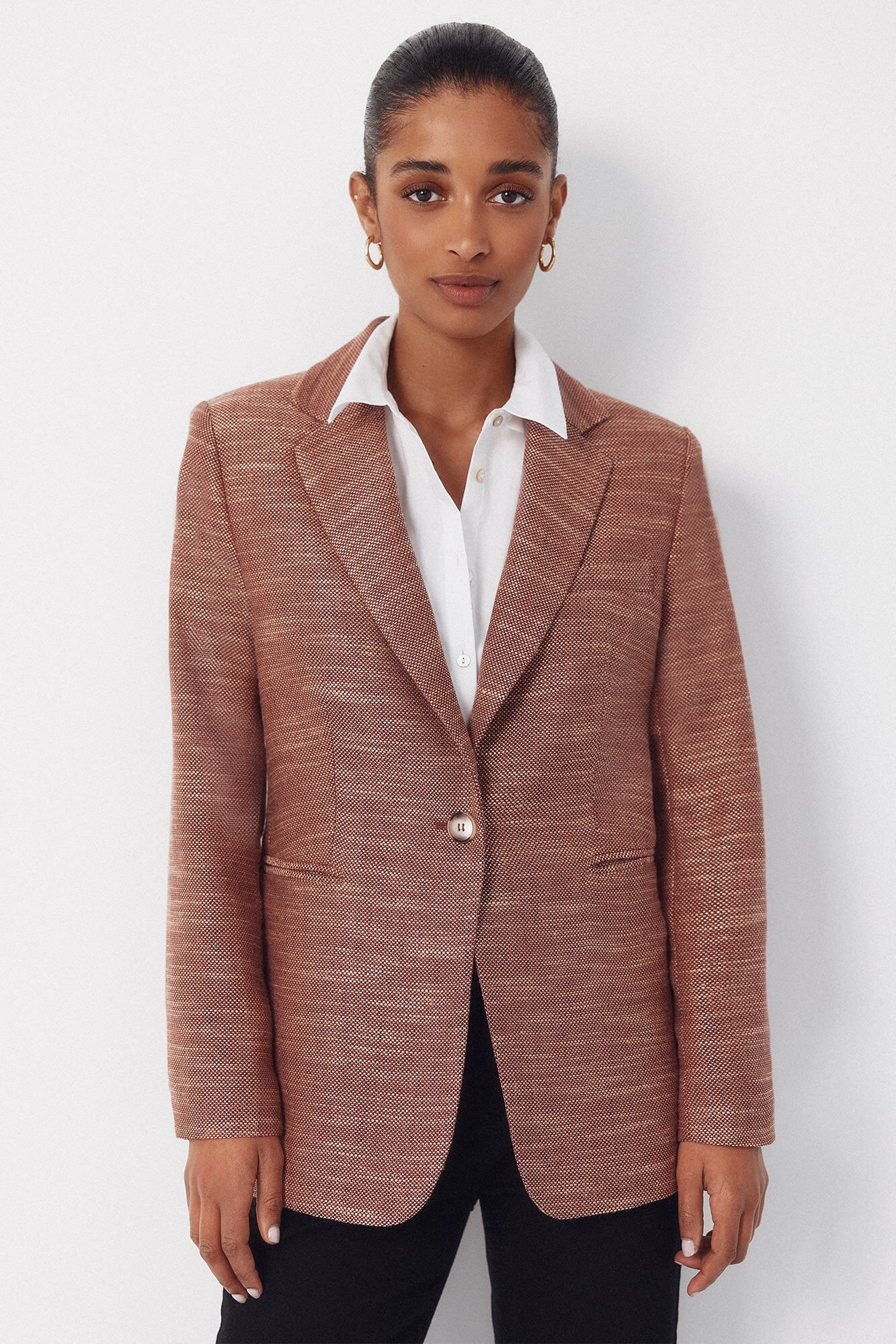 Cortefiel Textured fabric blazer