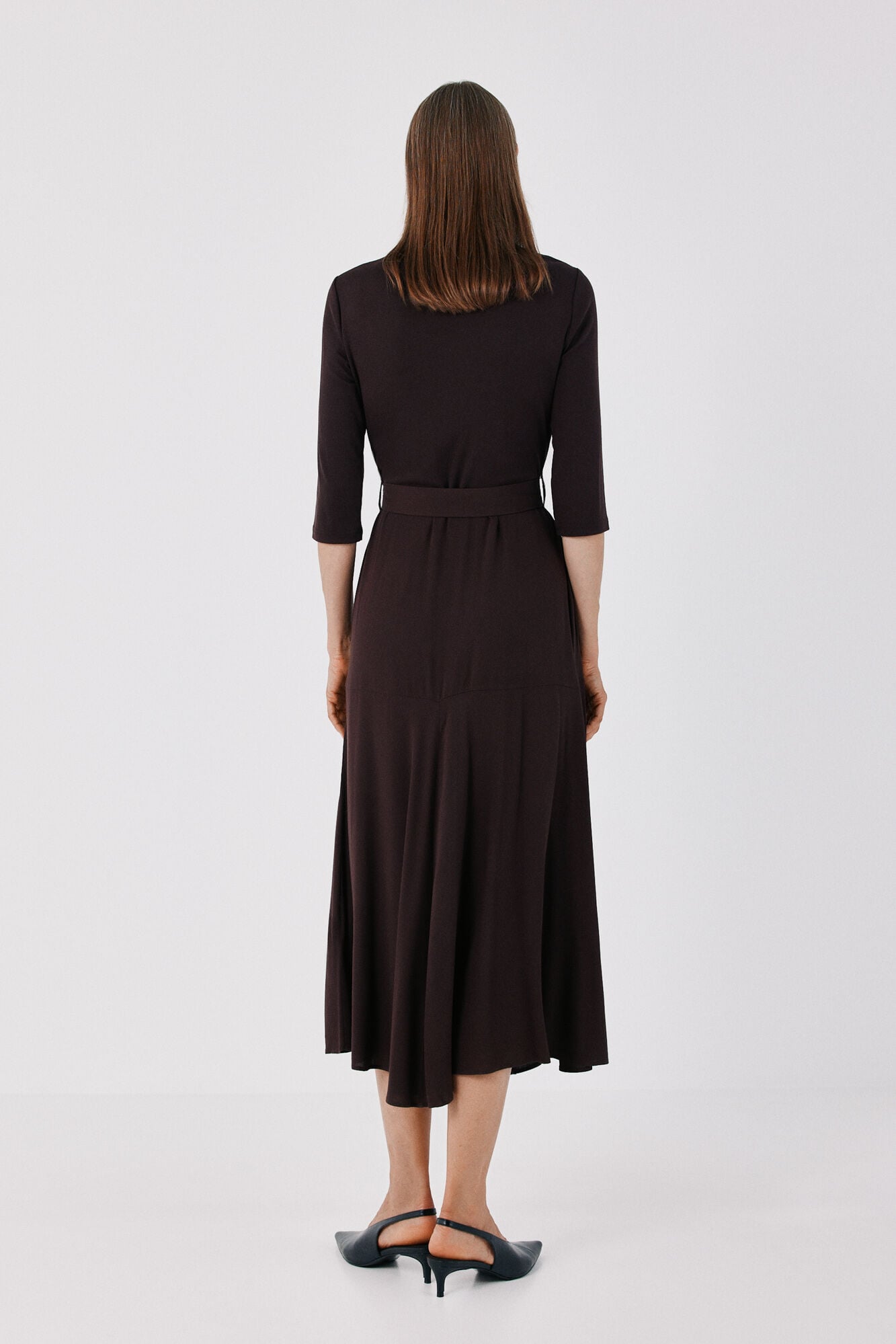 Cortefiel Combined dress Dark brown