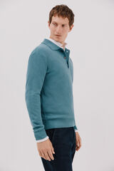 Cortefiel Structured wool sweater  Blue