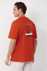 Cortefiel Graphic T-shirt Coral