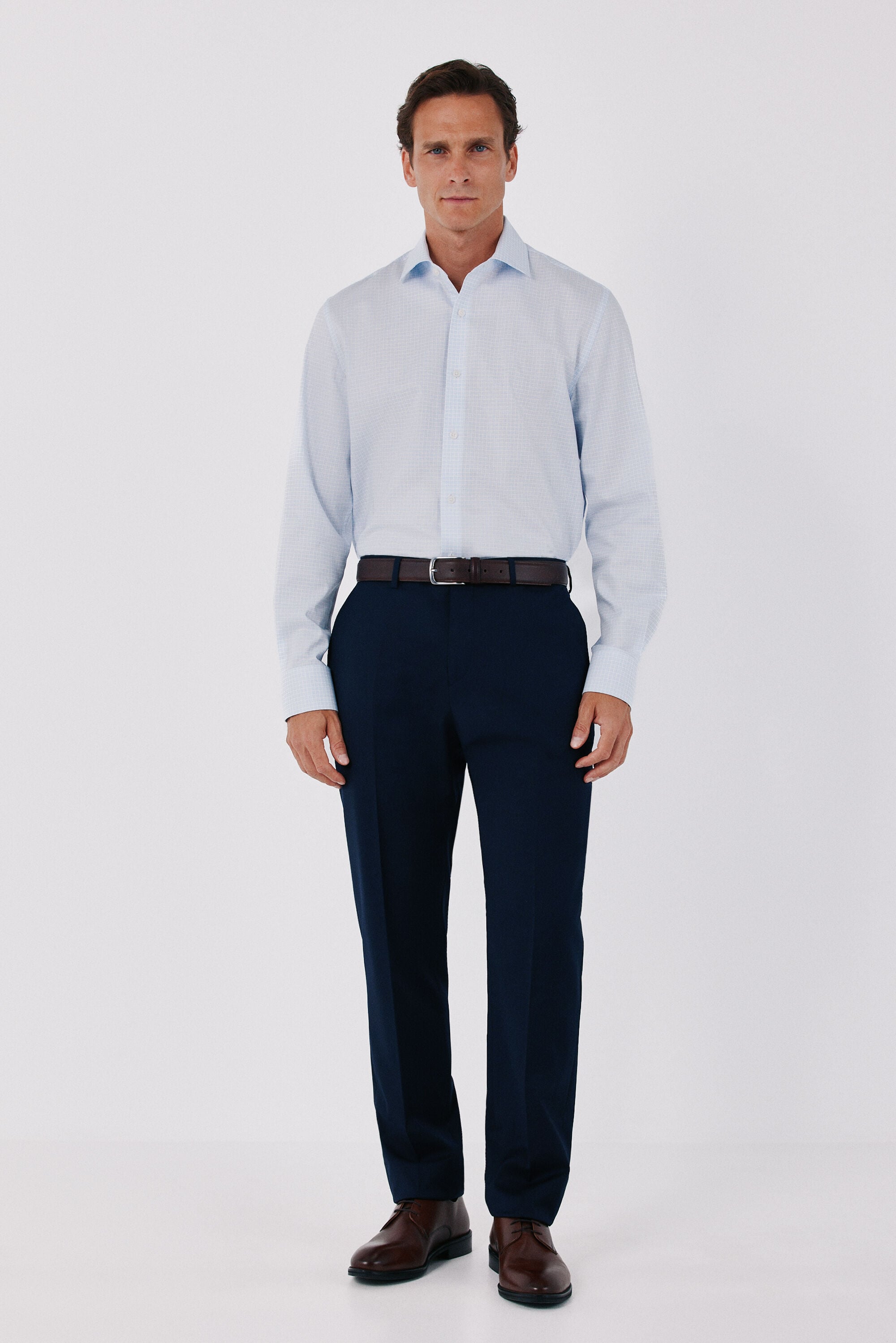 Cortefiel Easy-iron micro-check dress shirt