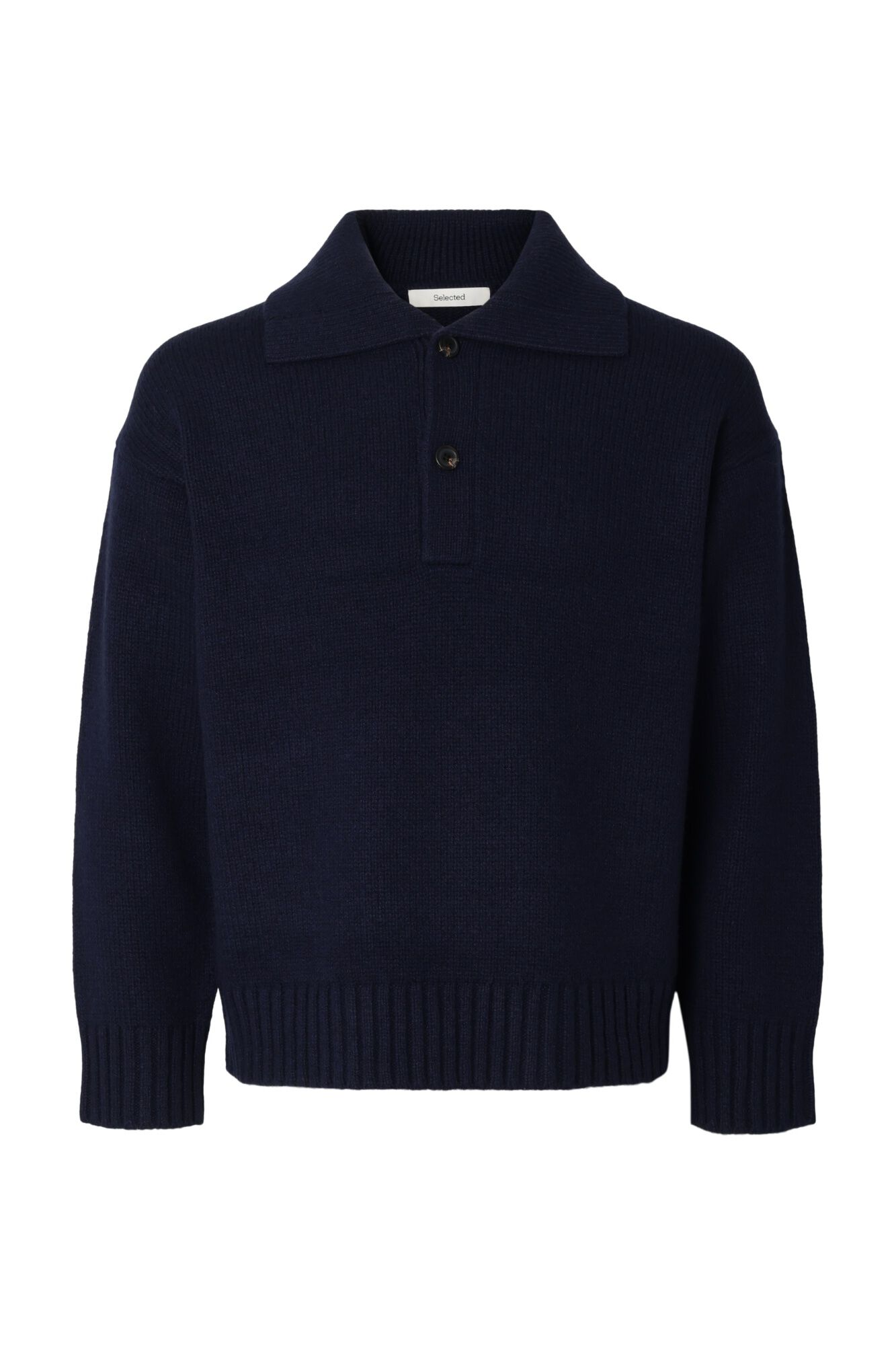 Selected Polo de malha com l&atilde; RWS Azul
