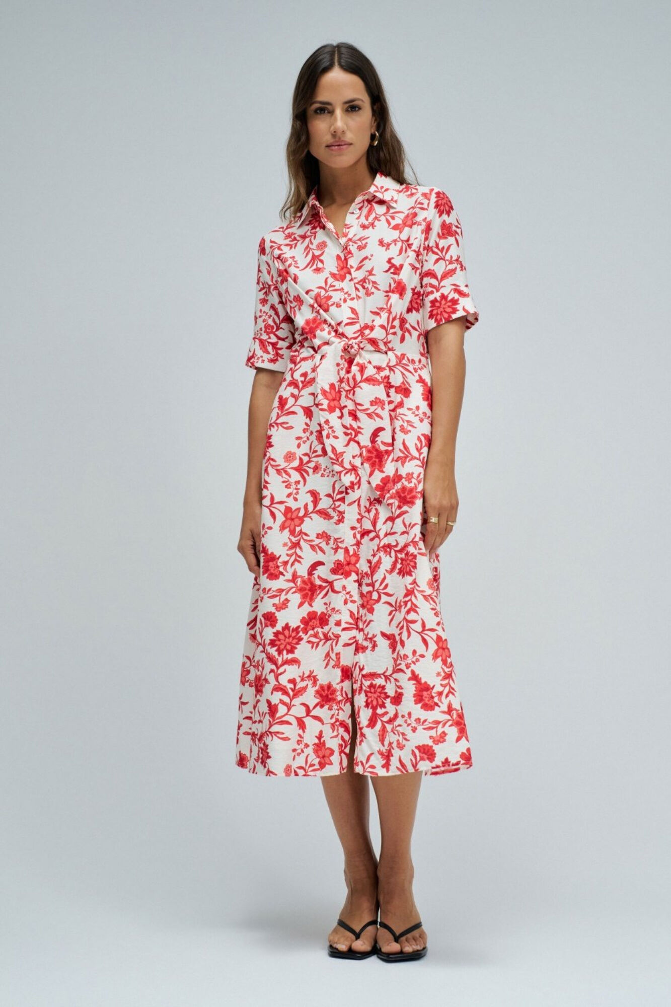 Salsa Jeans Vestido camisero con estampado floral