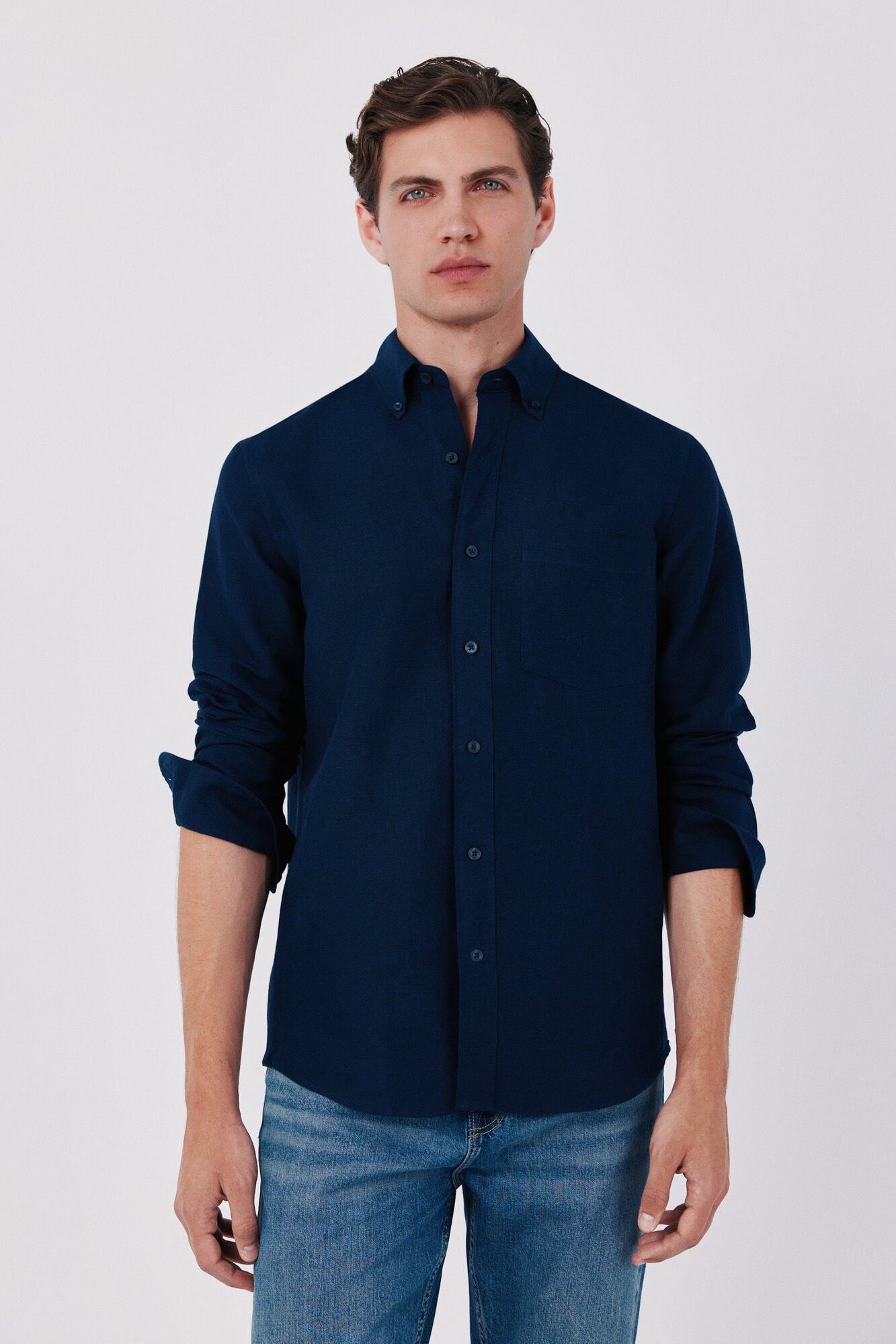 Cortefiel Camisa lino lisa