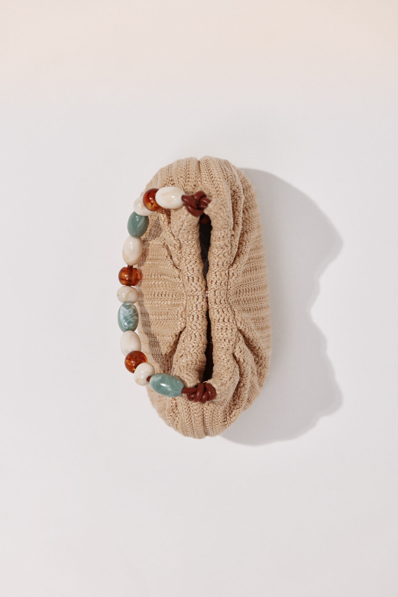 Cortefiel Raffia bag with fancy handle