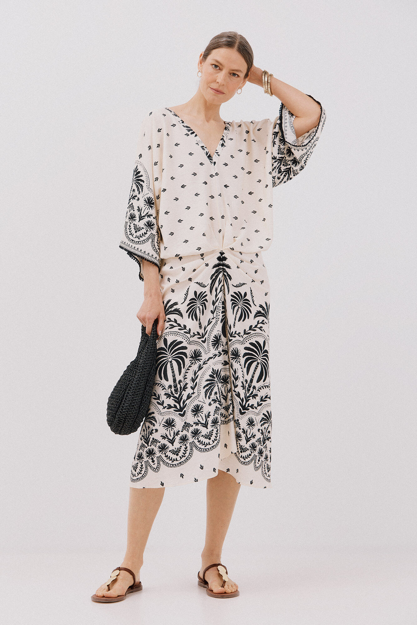 Cortefiel Printed gathered dress