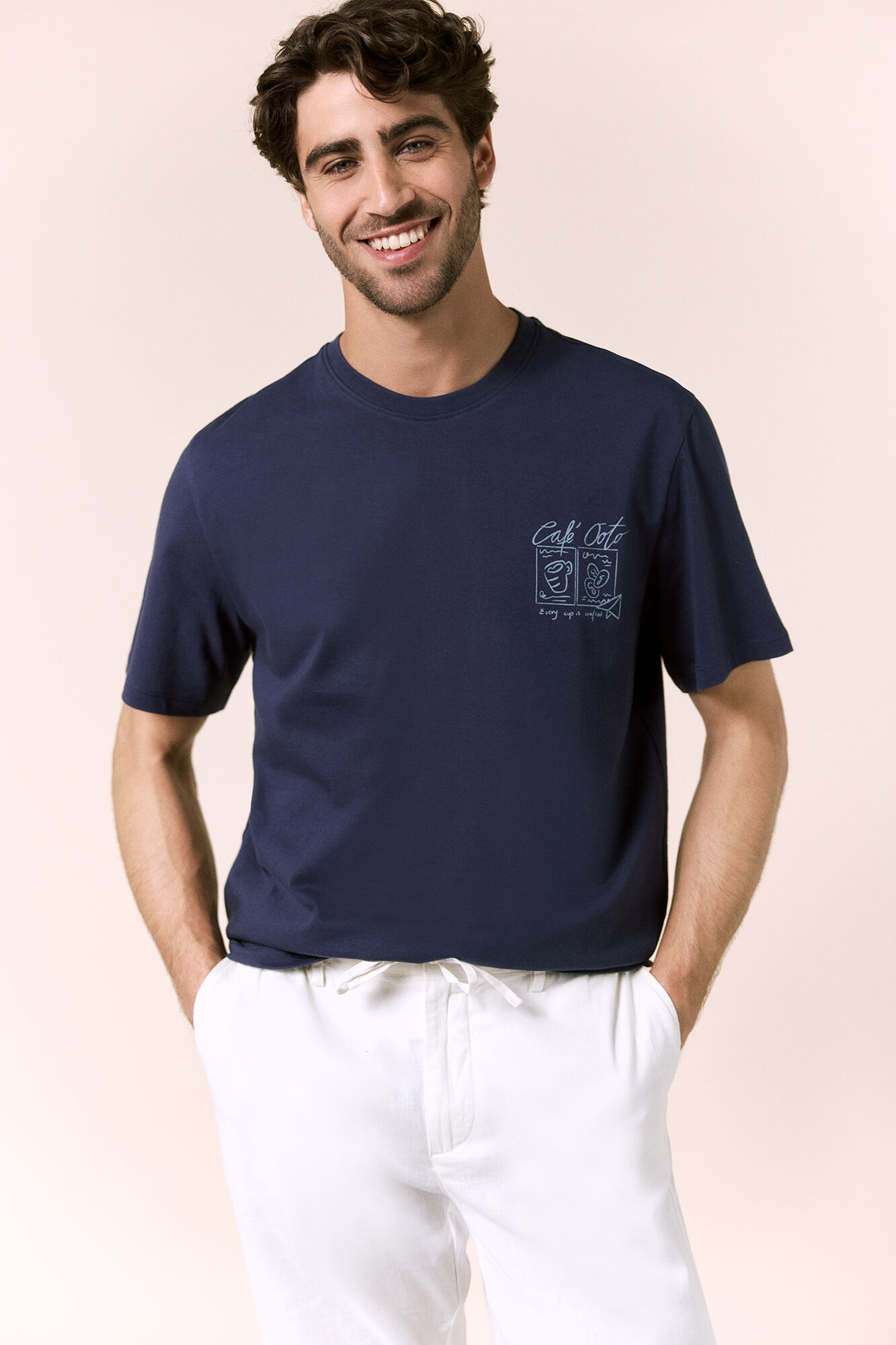 OOTO Camiseta gr&aacute;fica lavada