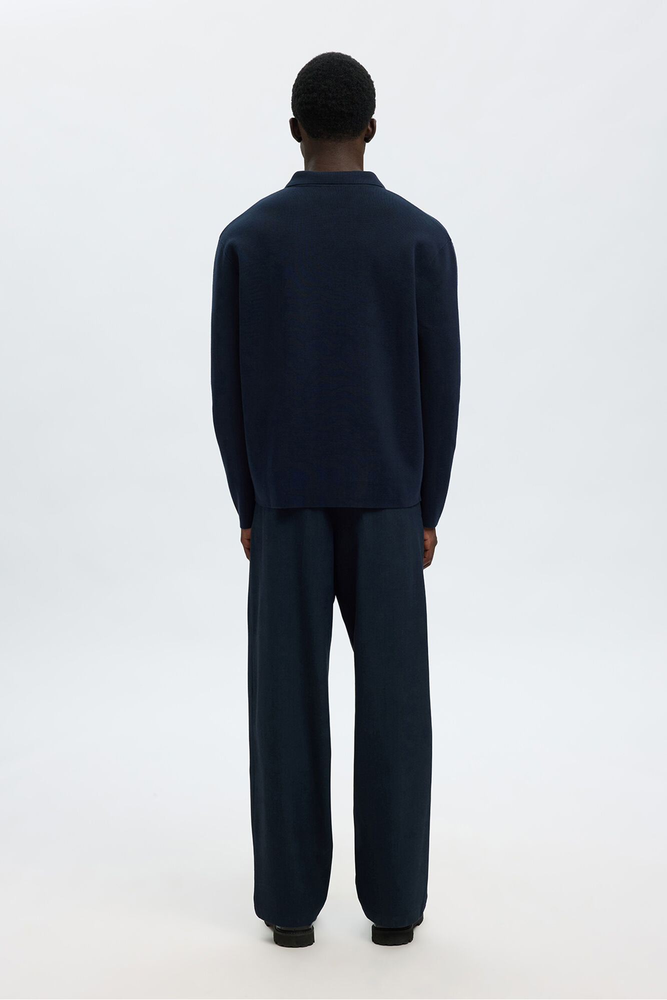 Selected 100% Organic cotton cardigan jacket with pockets. Navy