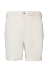 Cortefiel Calças curtas de homem monocolor com mistura de linho e algodão Branco