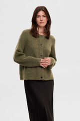 Cortefiel Short cardigan made of wool and alpaca. Green