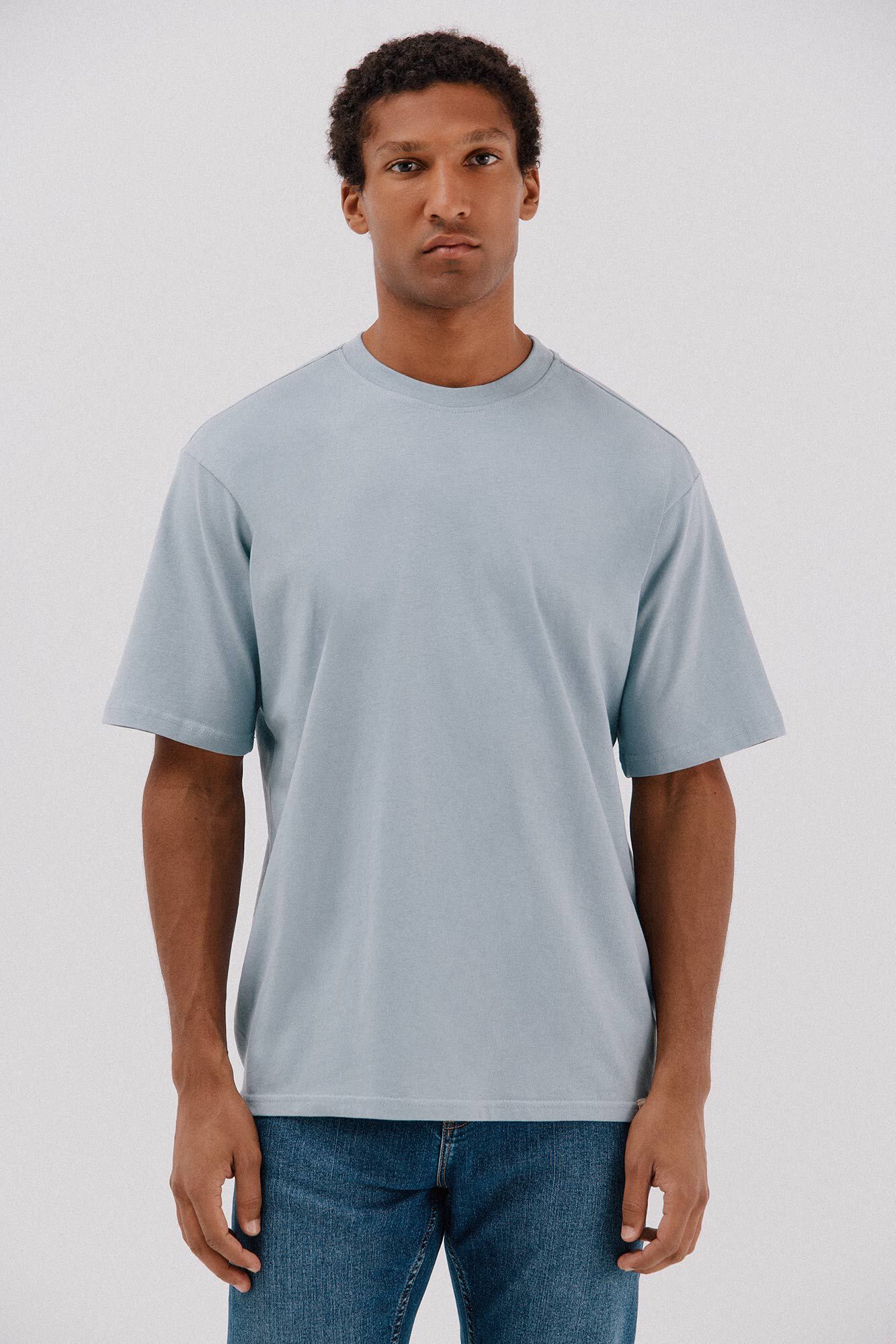 Cortefiel Basic T-shirt Blue