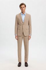 Selected Wool Slim Fit suit trousers Brown
