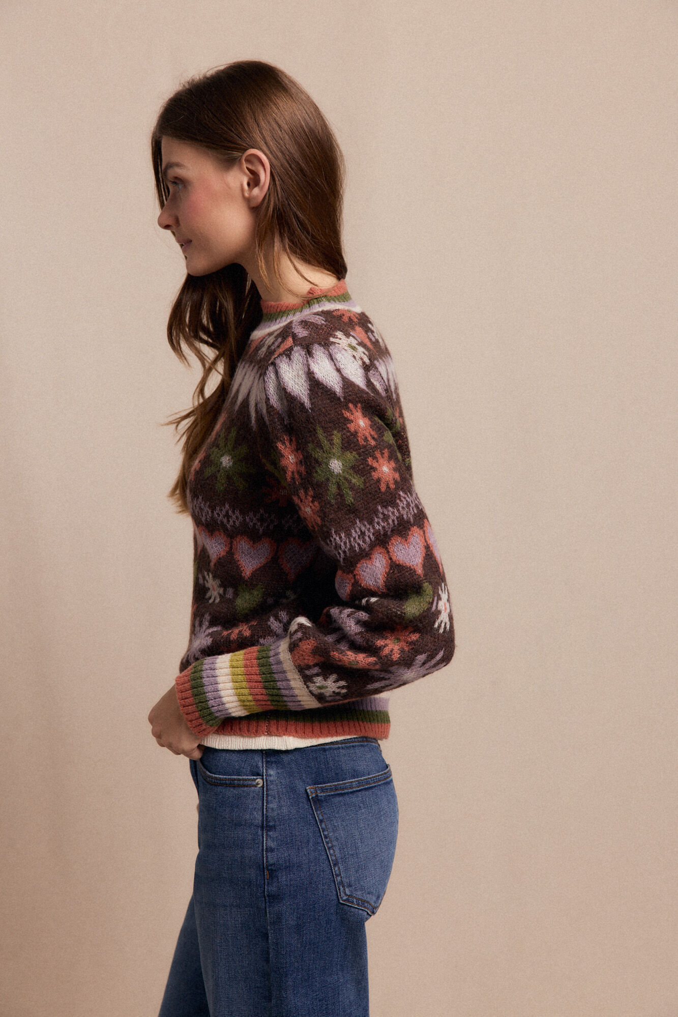 Slowlove Camisola grecas Castanho