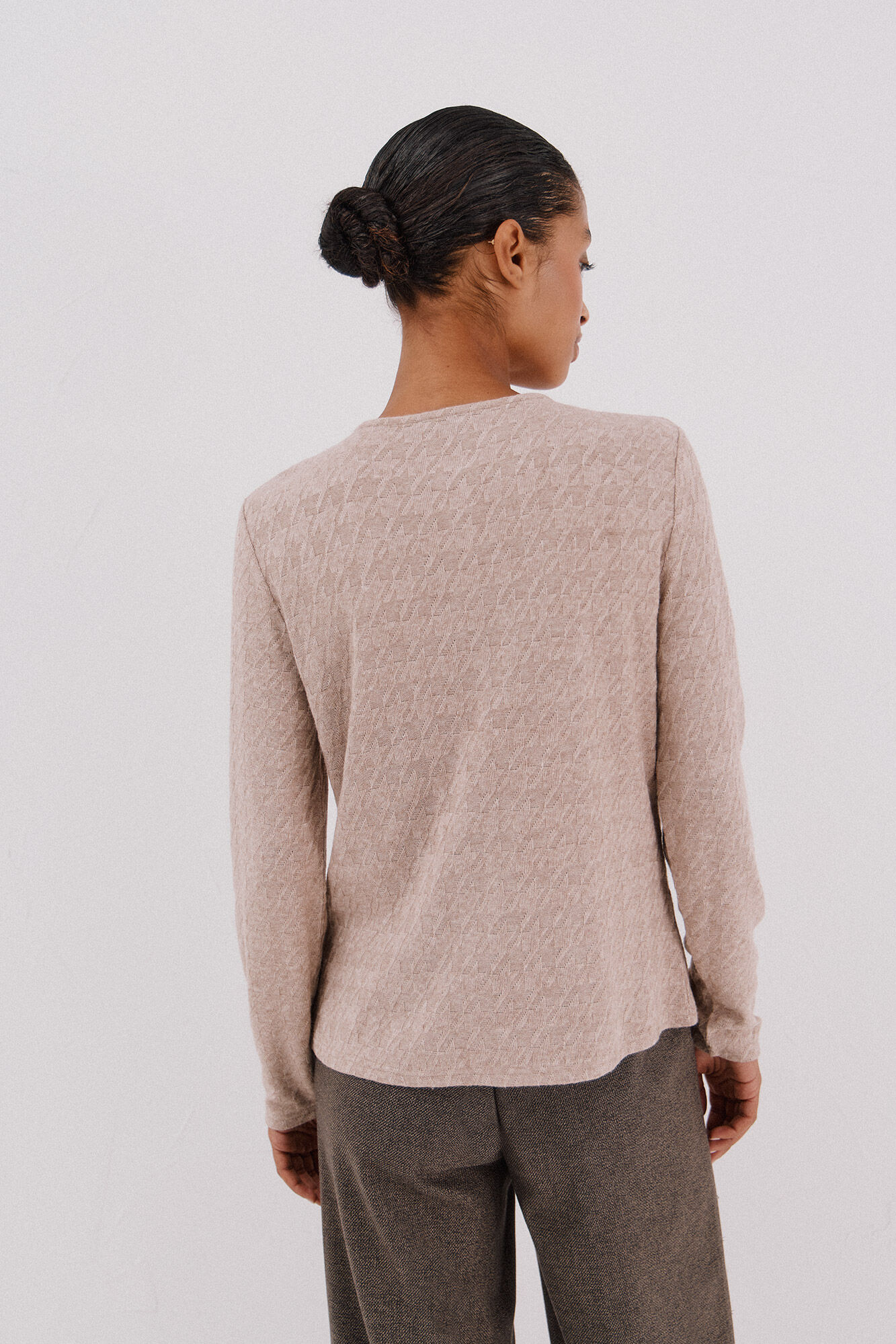 Cortefiel houndstooth Ivory