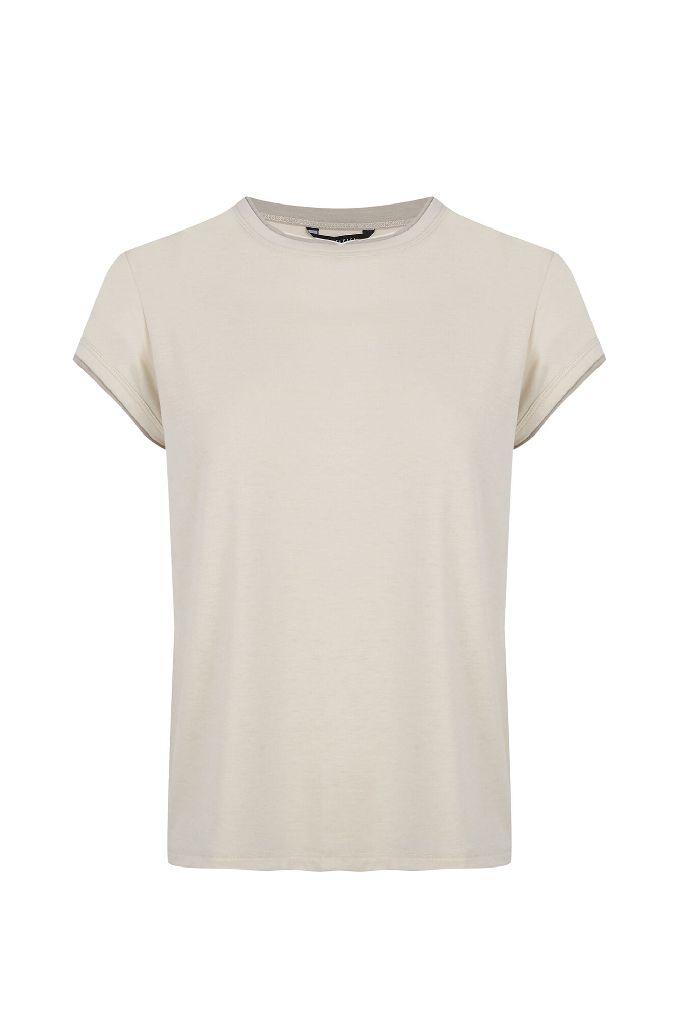 Cortefiel Piping detail T-shirt Ivory