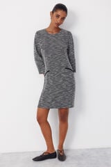 Cortefiel Short tweed dress Printed white