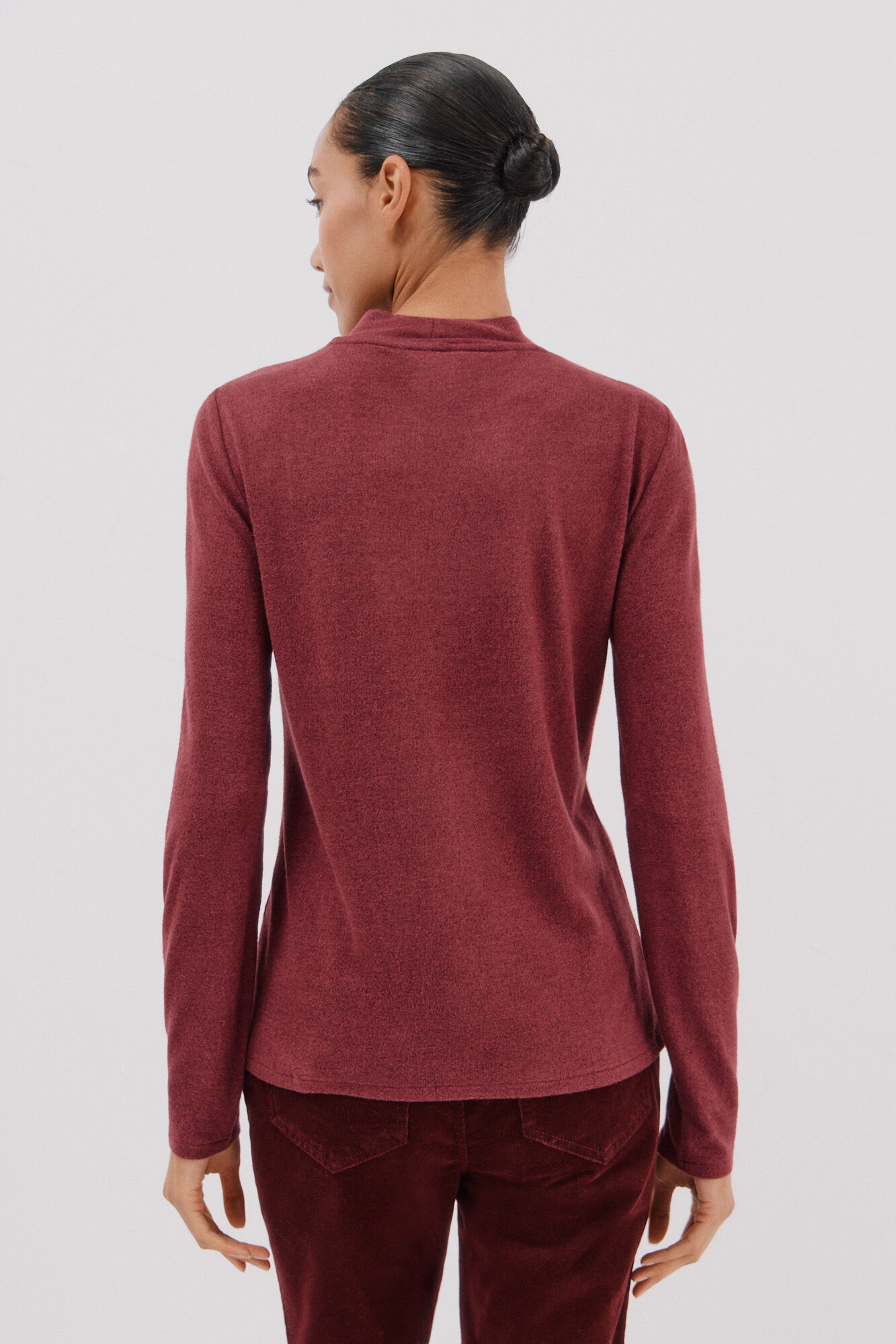 Cortefiel T-shirt with rhinestone detail Maroon