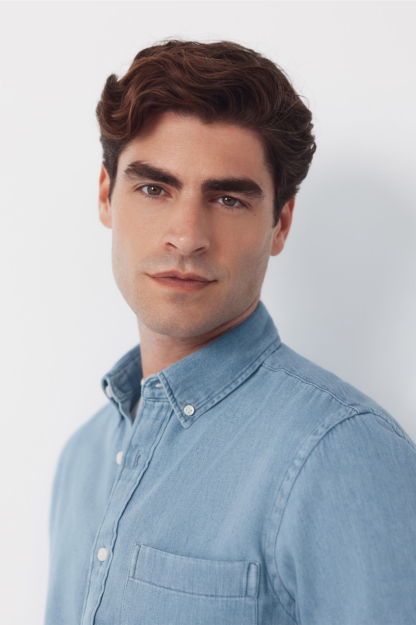 Cortefiel Denim shirt Blue