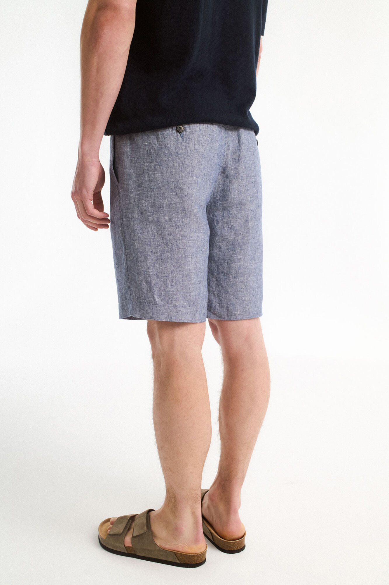 Selected Linen short Grey