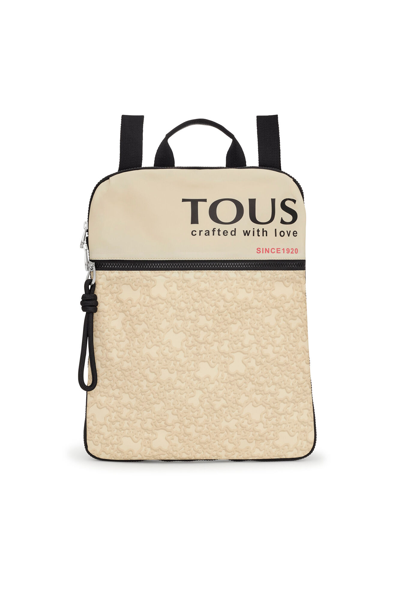 Tous Mochila plana beige Kaos Mini Evolution Nylon Beige