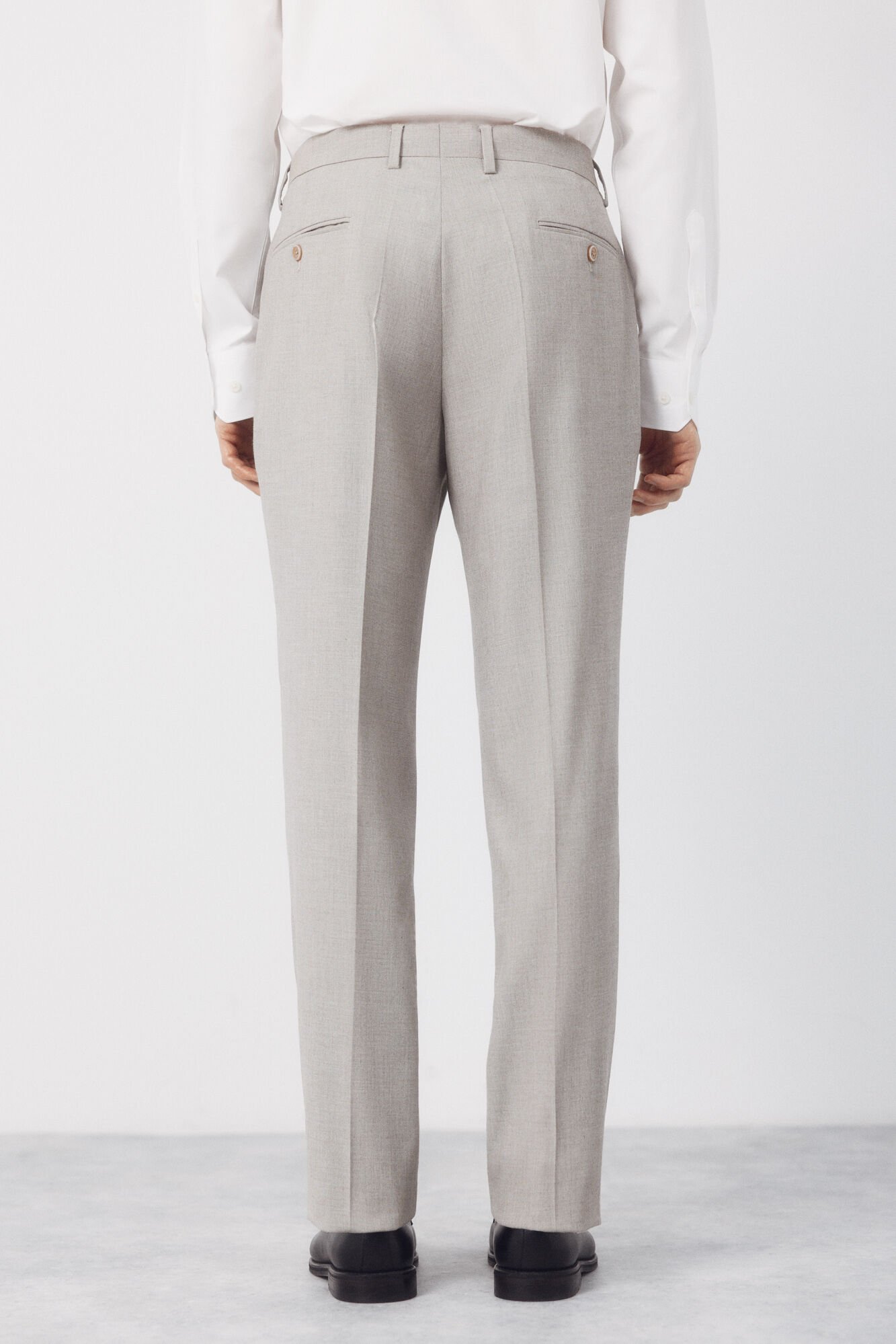 Cortefiel XXI Serie Taupe Structured Trousers Beige