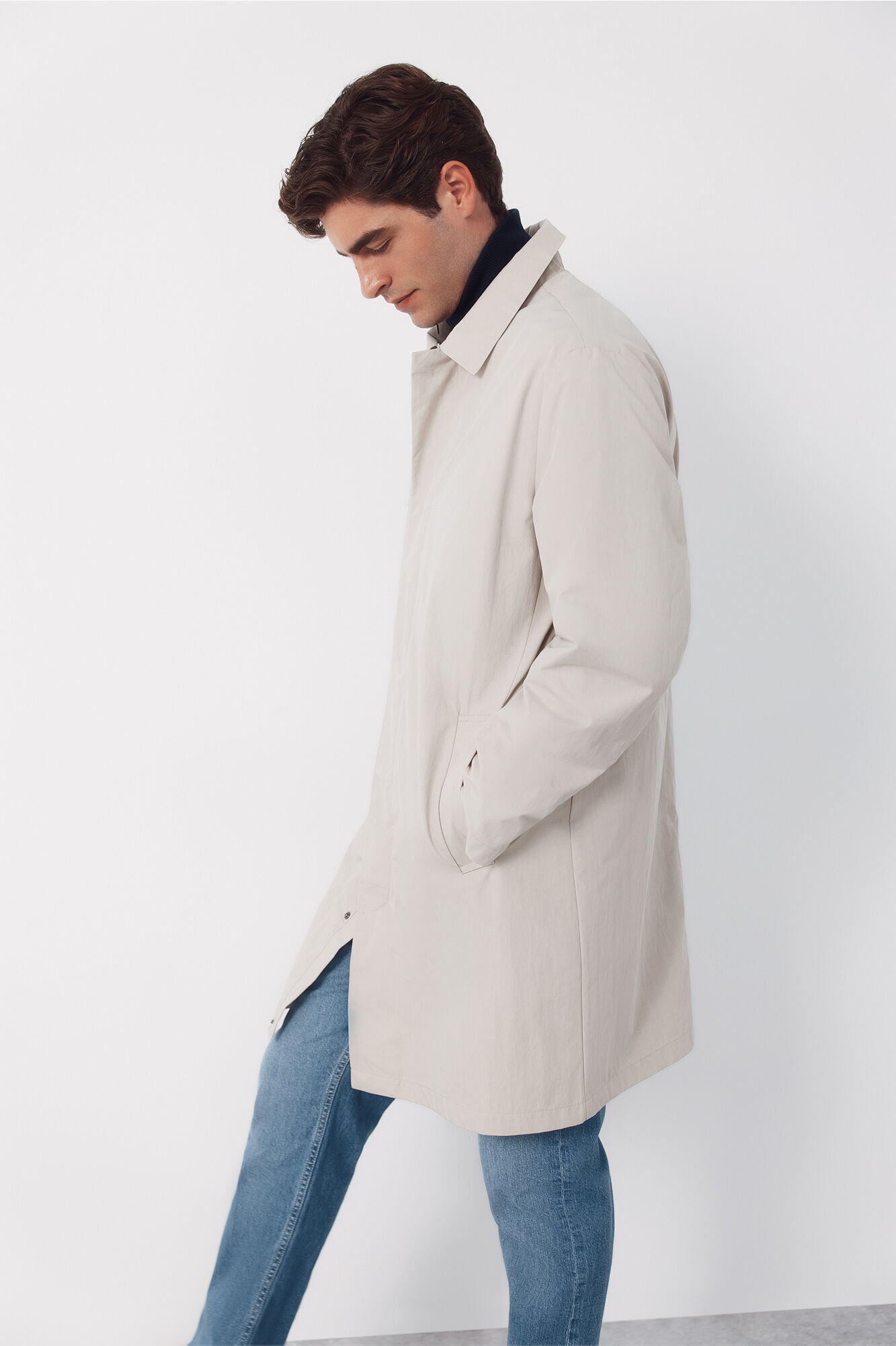 Cortefiel Technical trench coat Beige