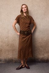 Slowlove Printed dress Printed brown