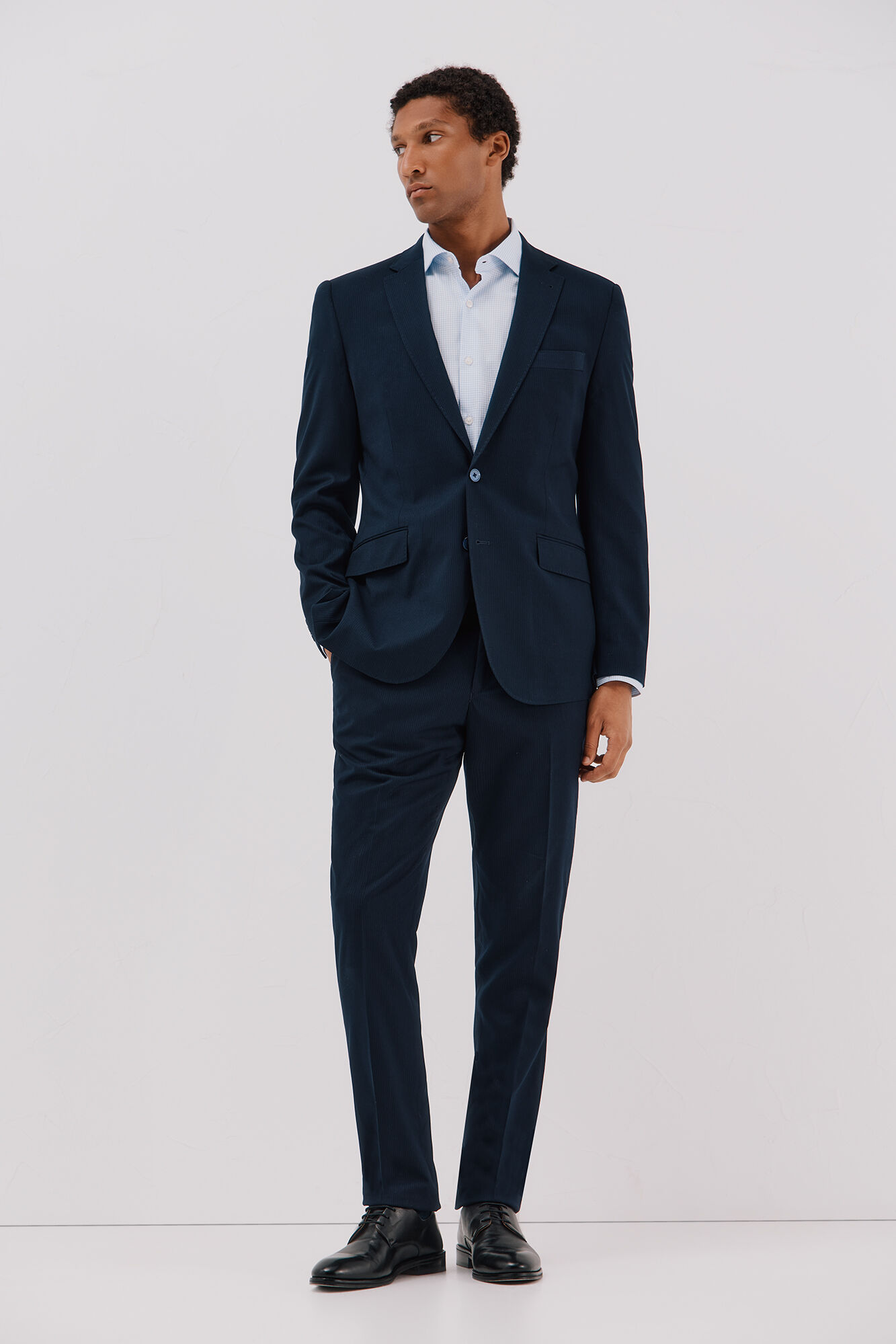 Cortefiel Camisa quadrados f&aacute;cil de engomar Azul