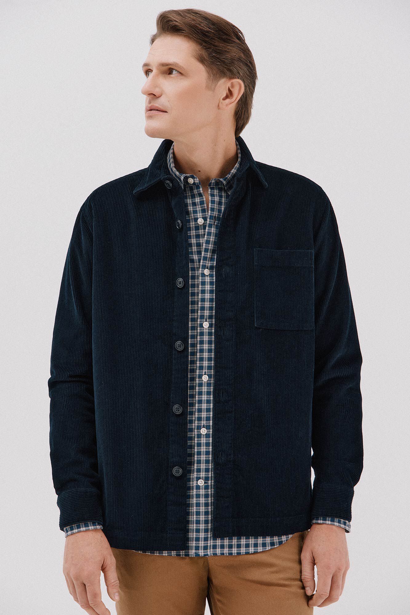 Cortefiel Corduroy overshirt Navy