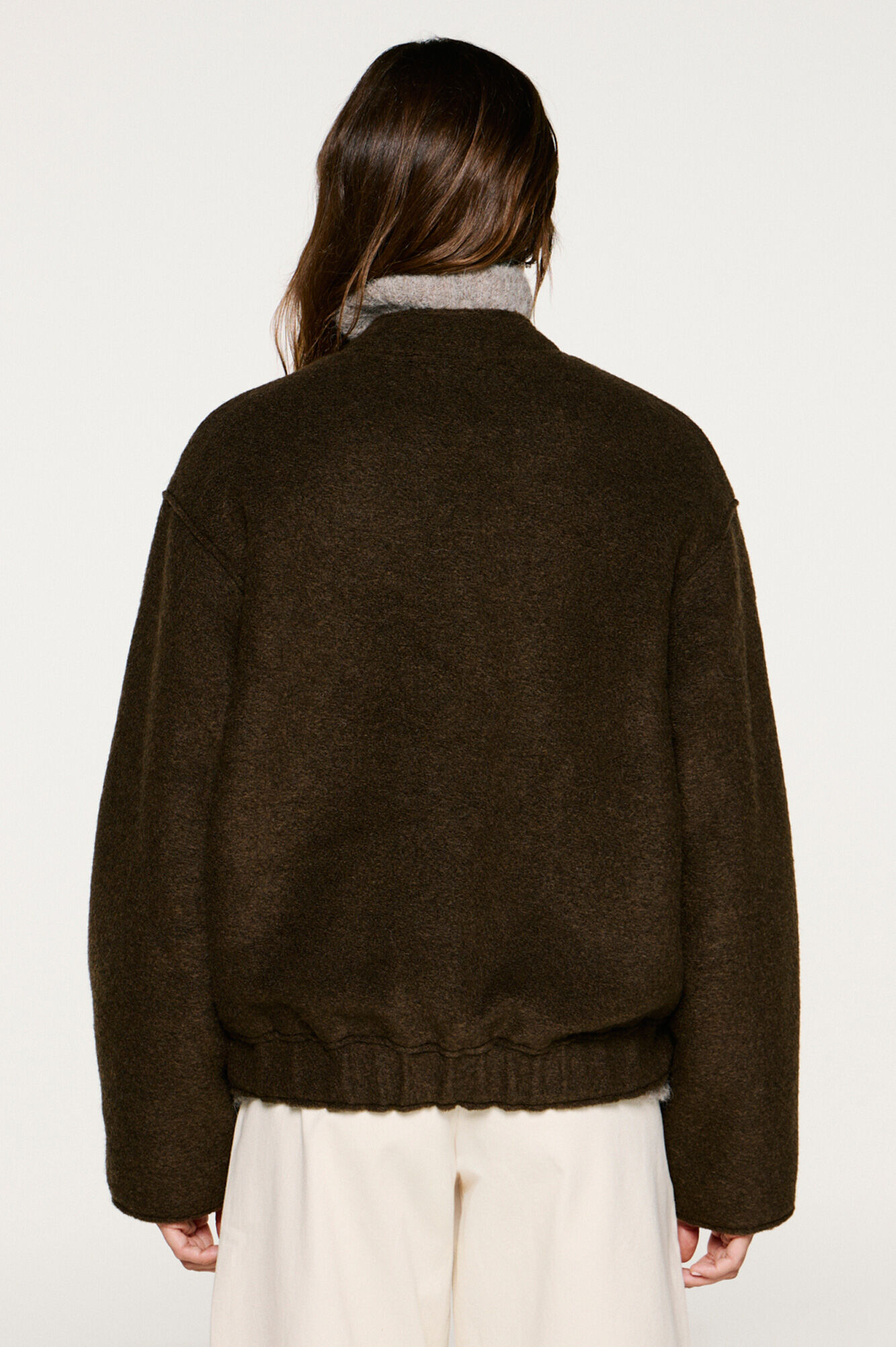 Selected Casaco bomber de l&atilde;.  Castanho