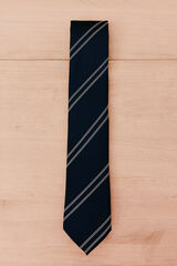 OOTO Natural silk tie Navy
