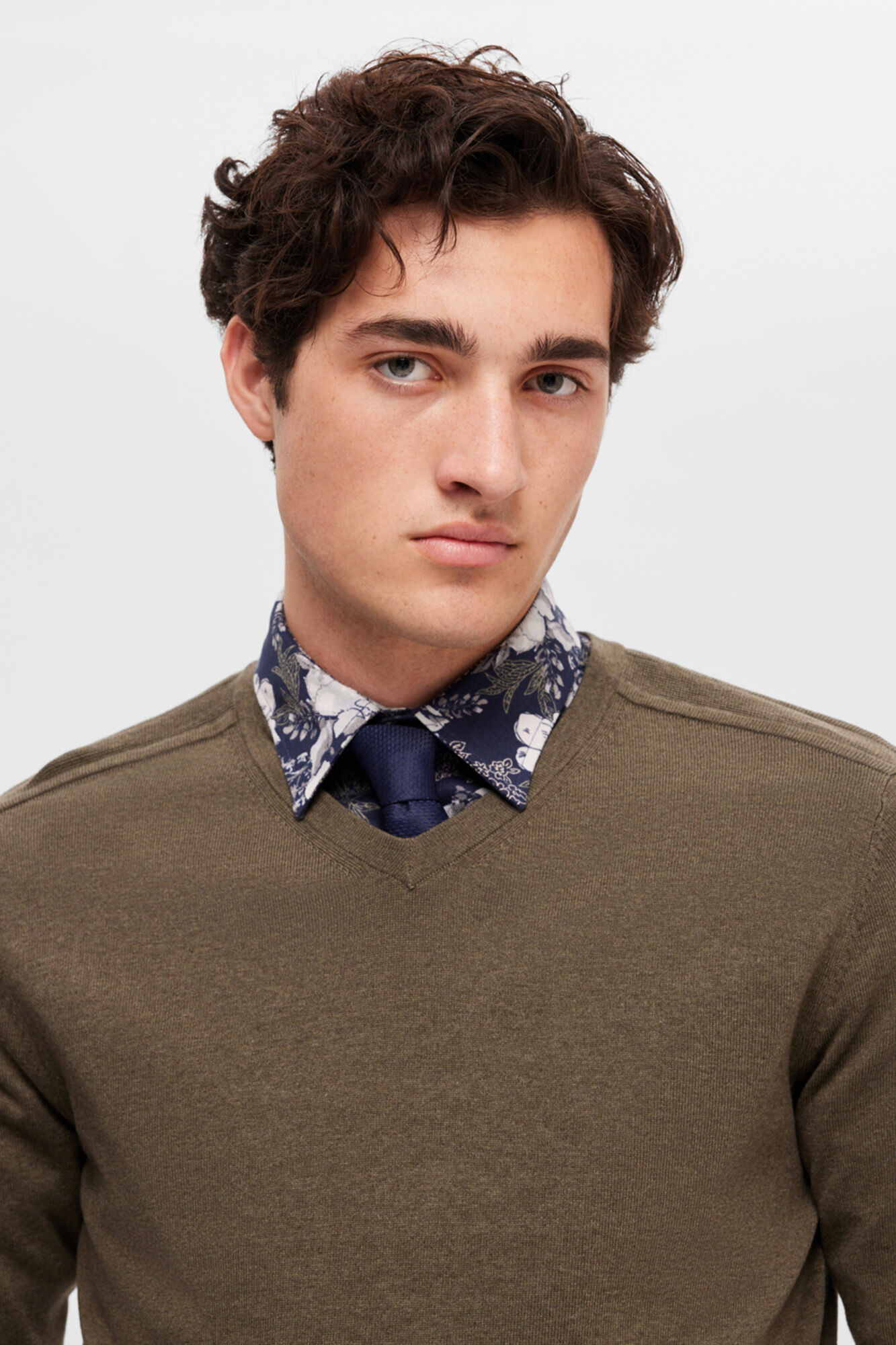 Selected Jersey con cuello de pico 100% algod&oacute;n Verde