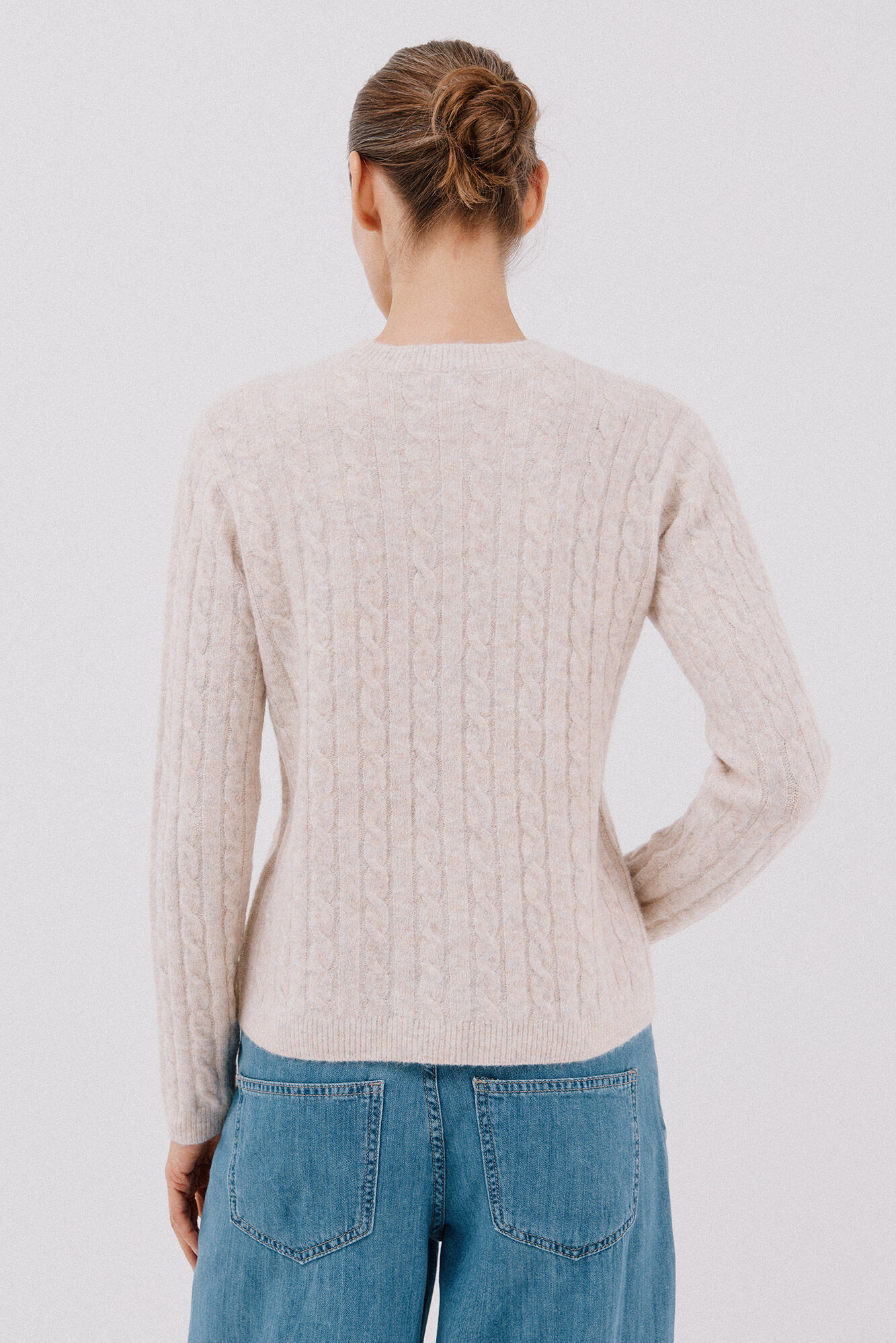 Cortefiel Soft jersey with cross-knit Ivory