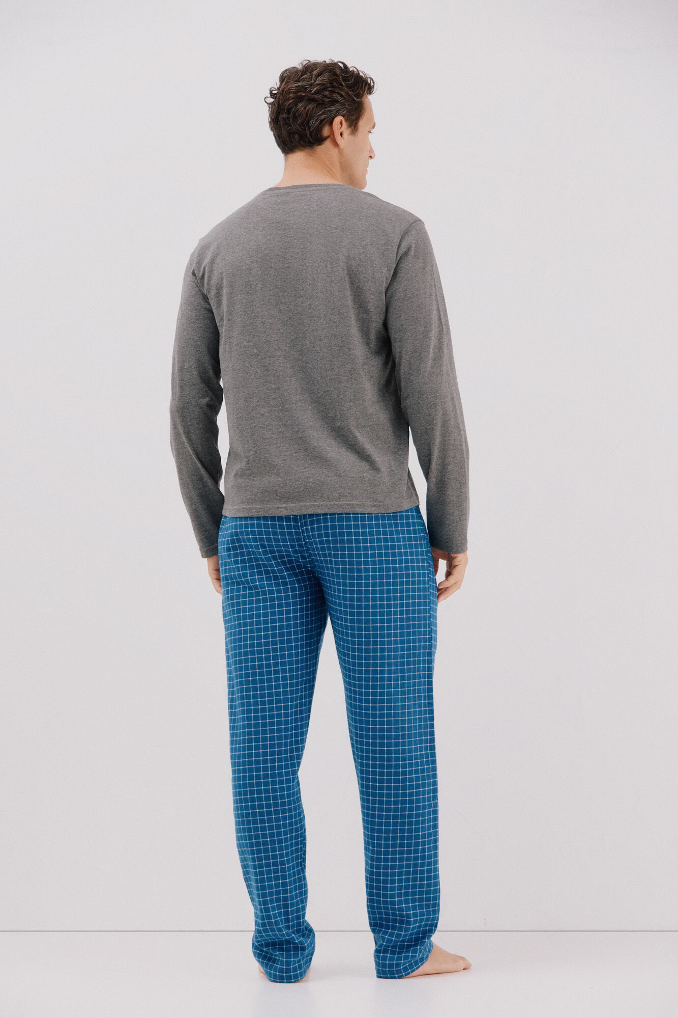 Cortefiel Set de pijama punto y tela Gris oscuro