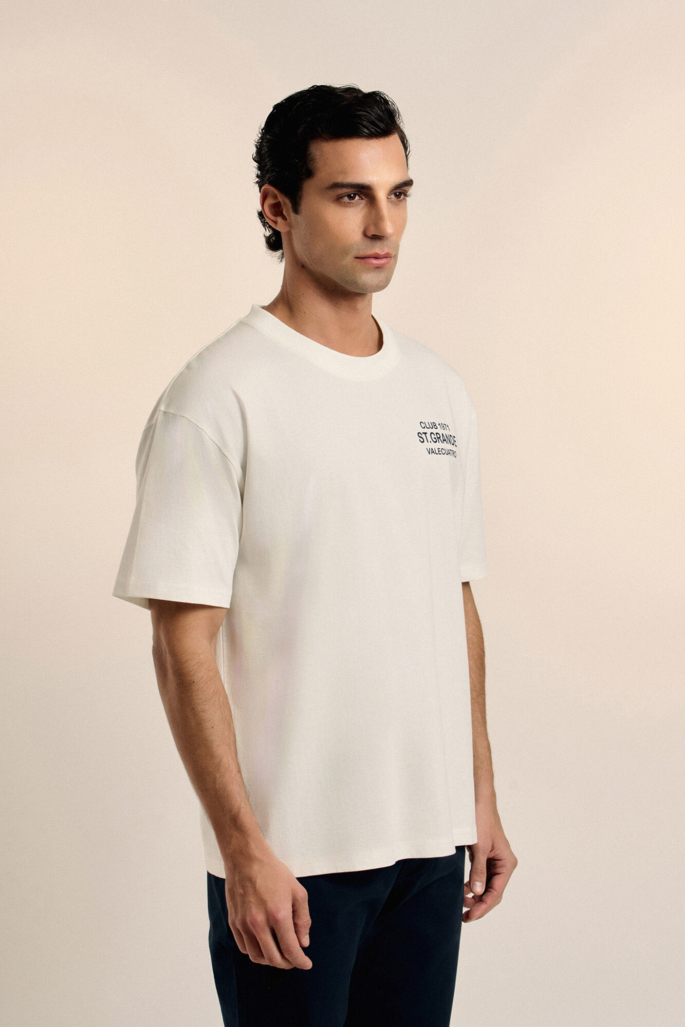 Valecuatro Oversized text t-shirt Ivory